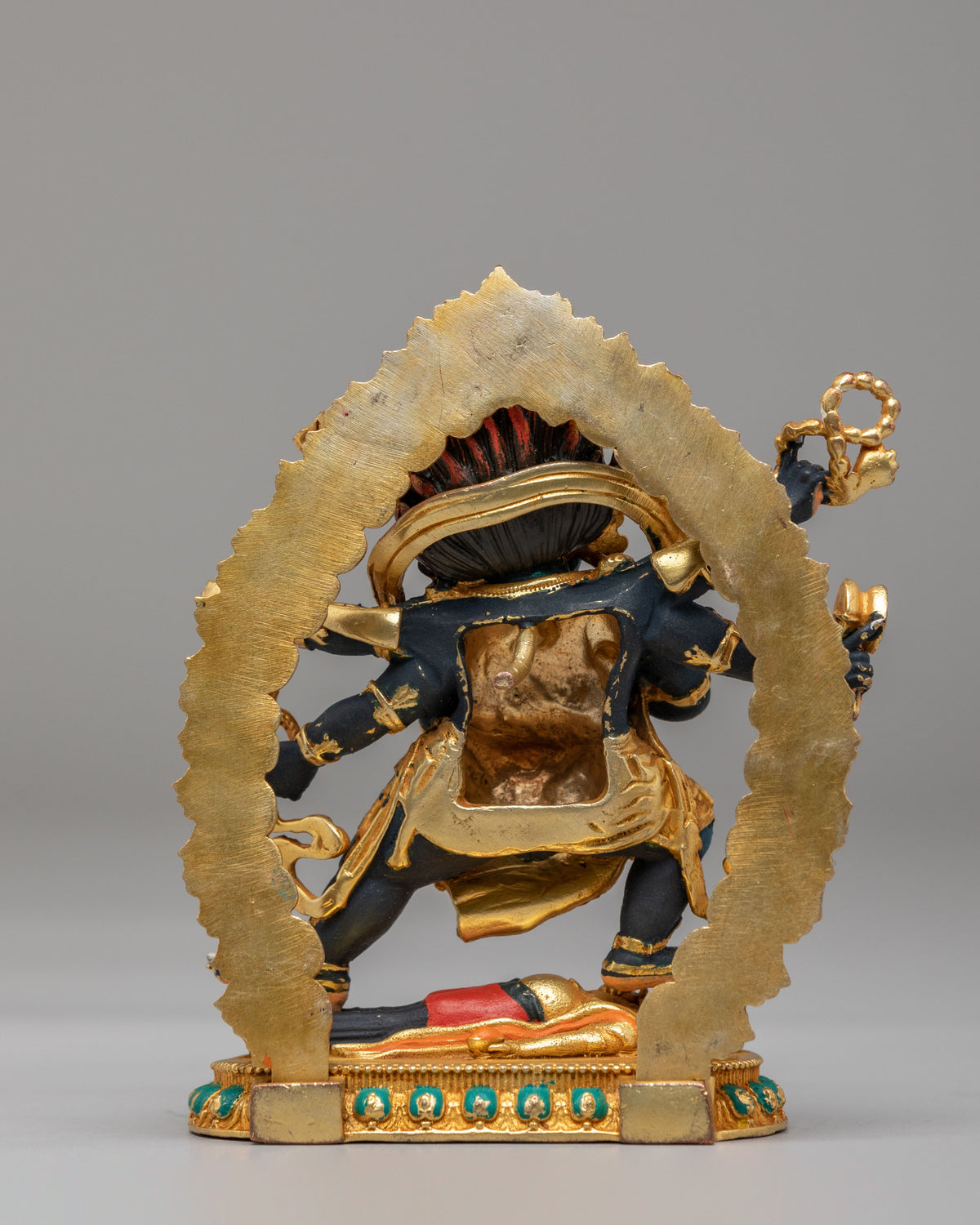 Buddhist Six-Armed Mahakala Statue | Tibetan Protector Deity Artwork