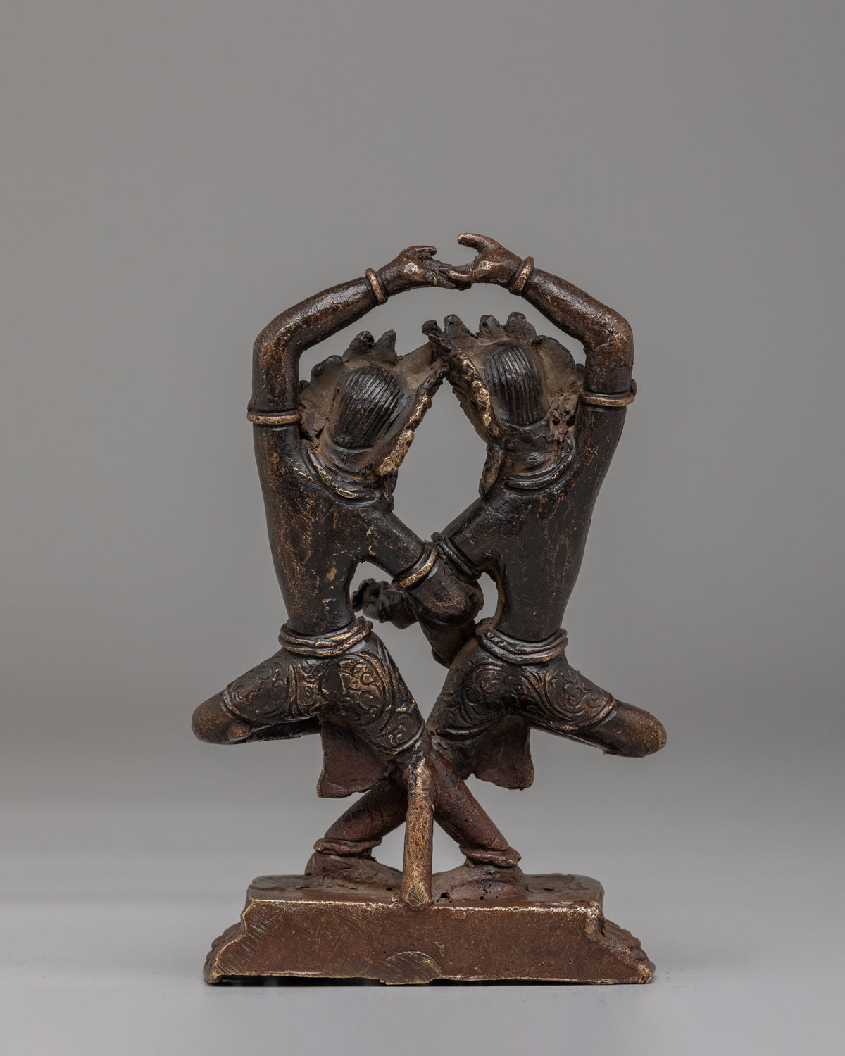 Shiva and Parvati Divine Deity Statue | Oxidized Copper Divine Couple