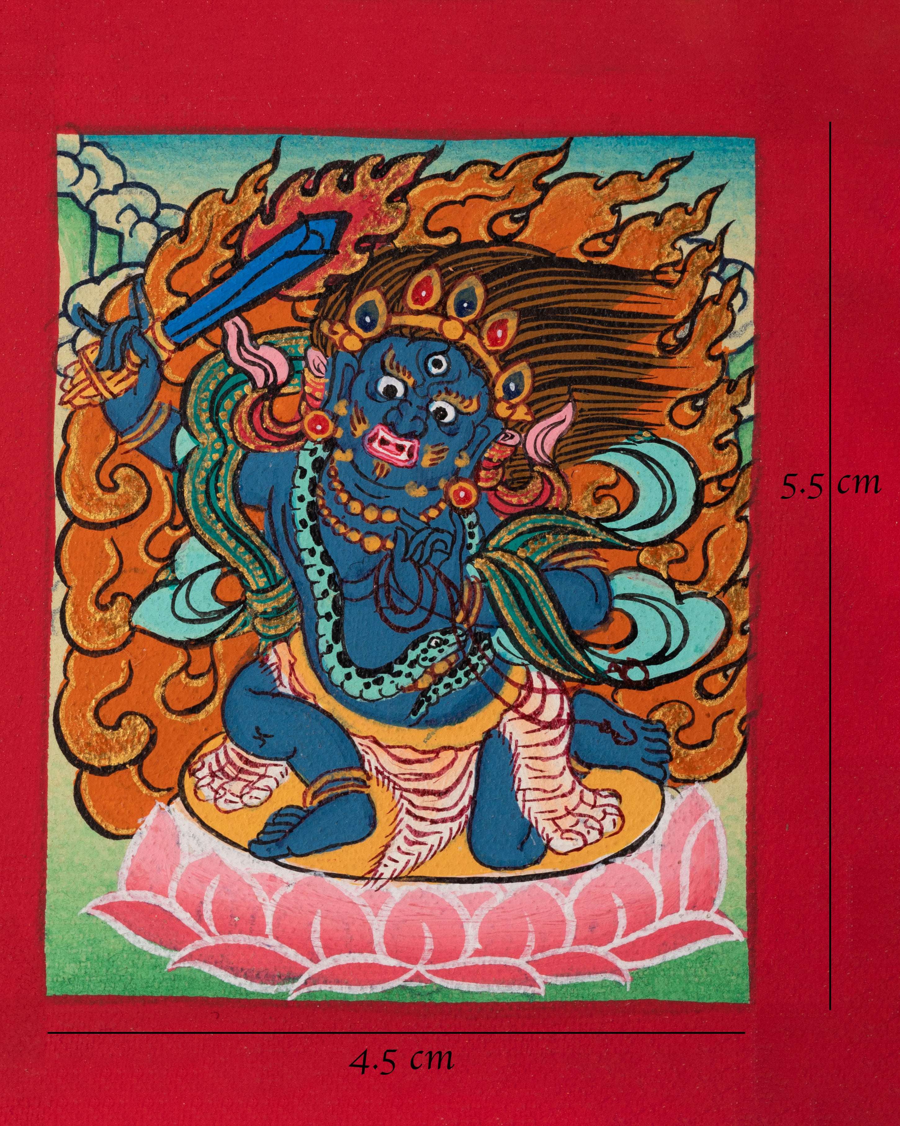 Traditional Achala Thangka for Locket | Handcrafted Tibetan Artwork