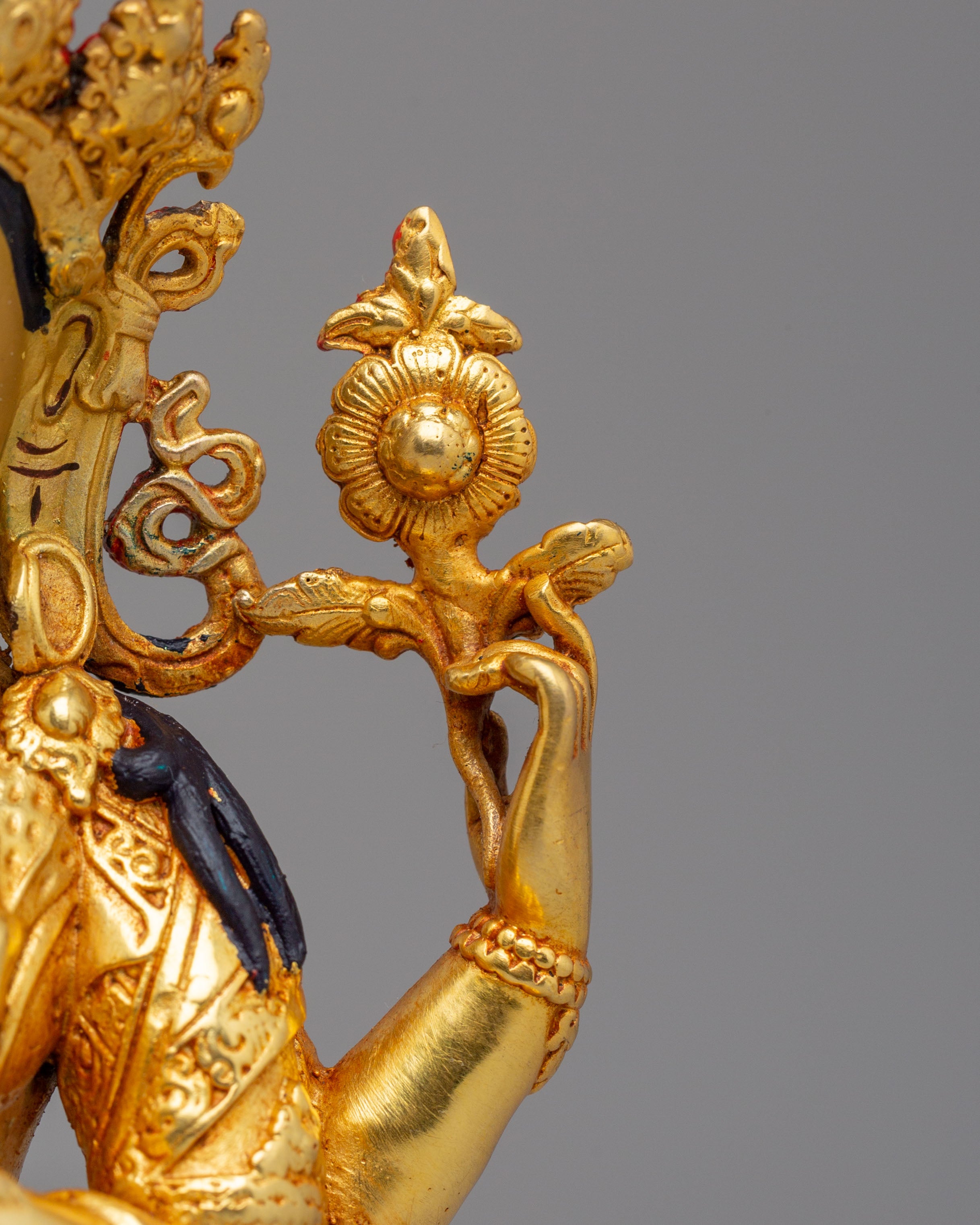 Handmade Buddha Dharma Sangha Statue Set | Tibetan Artwork