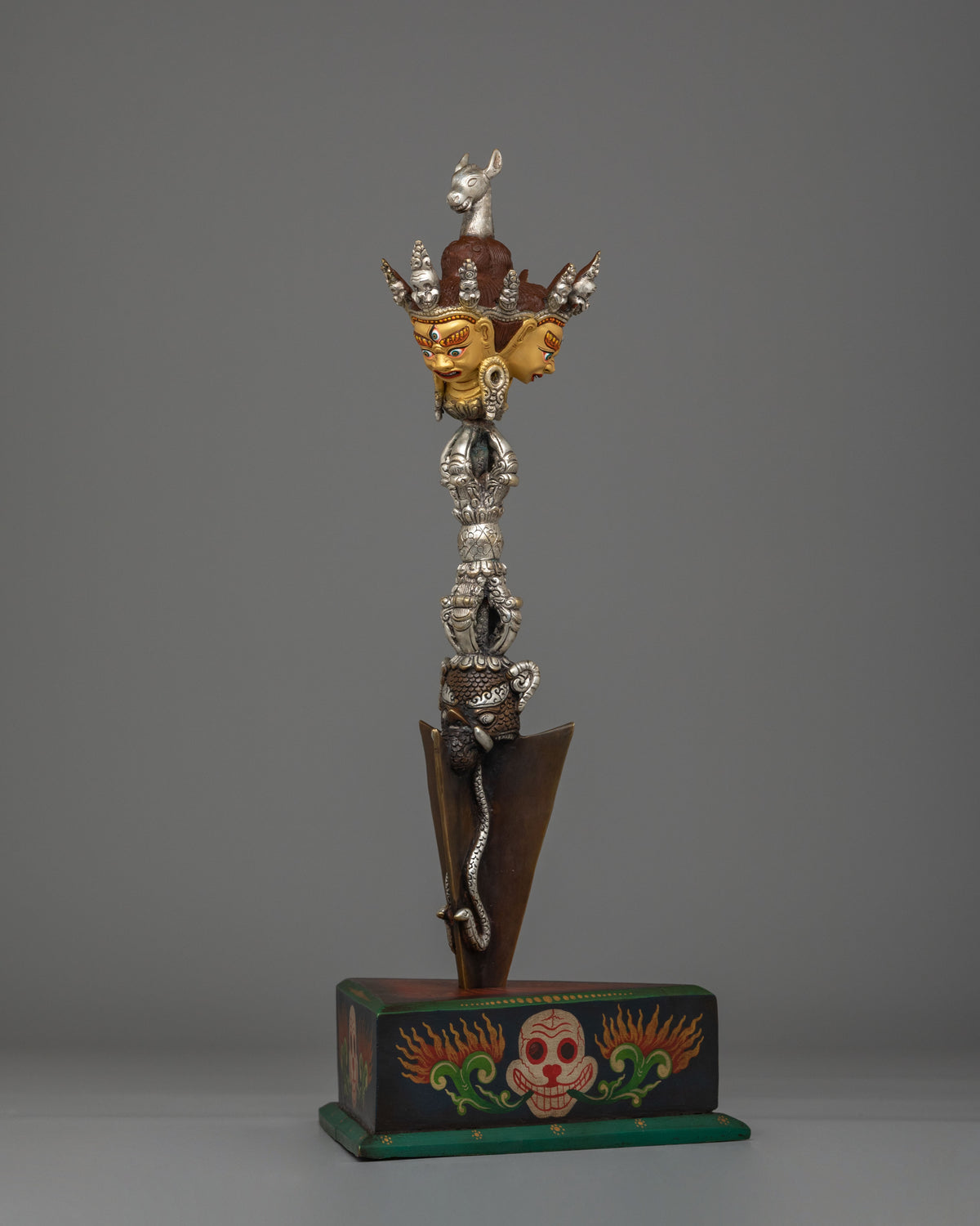 Traditional Buddhist Ritual Dagger Phurba | Spiritual Protection Artifact