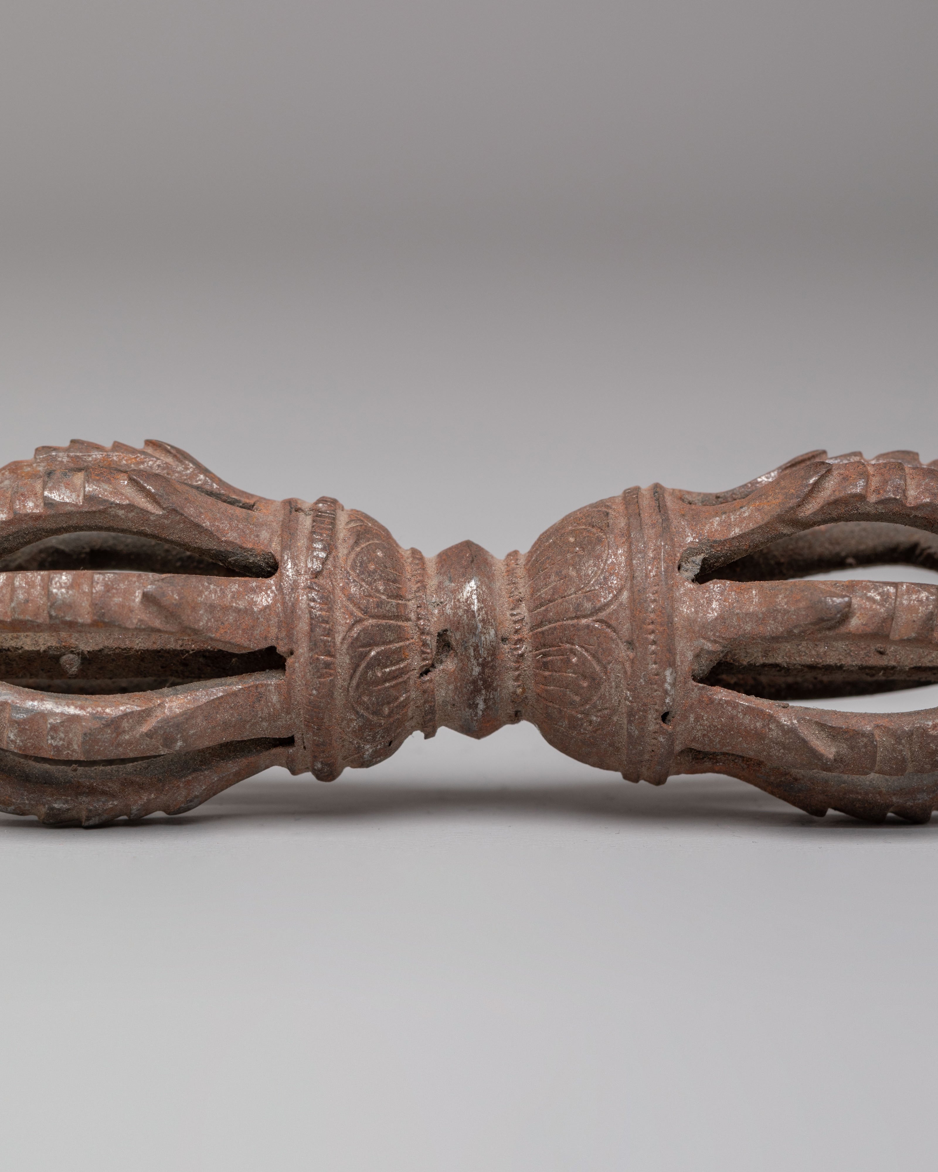 Buddhist Ritual Vajra Dorje | Iron Thunderbolt Scepter | Sacred Altar Tool