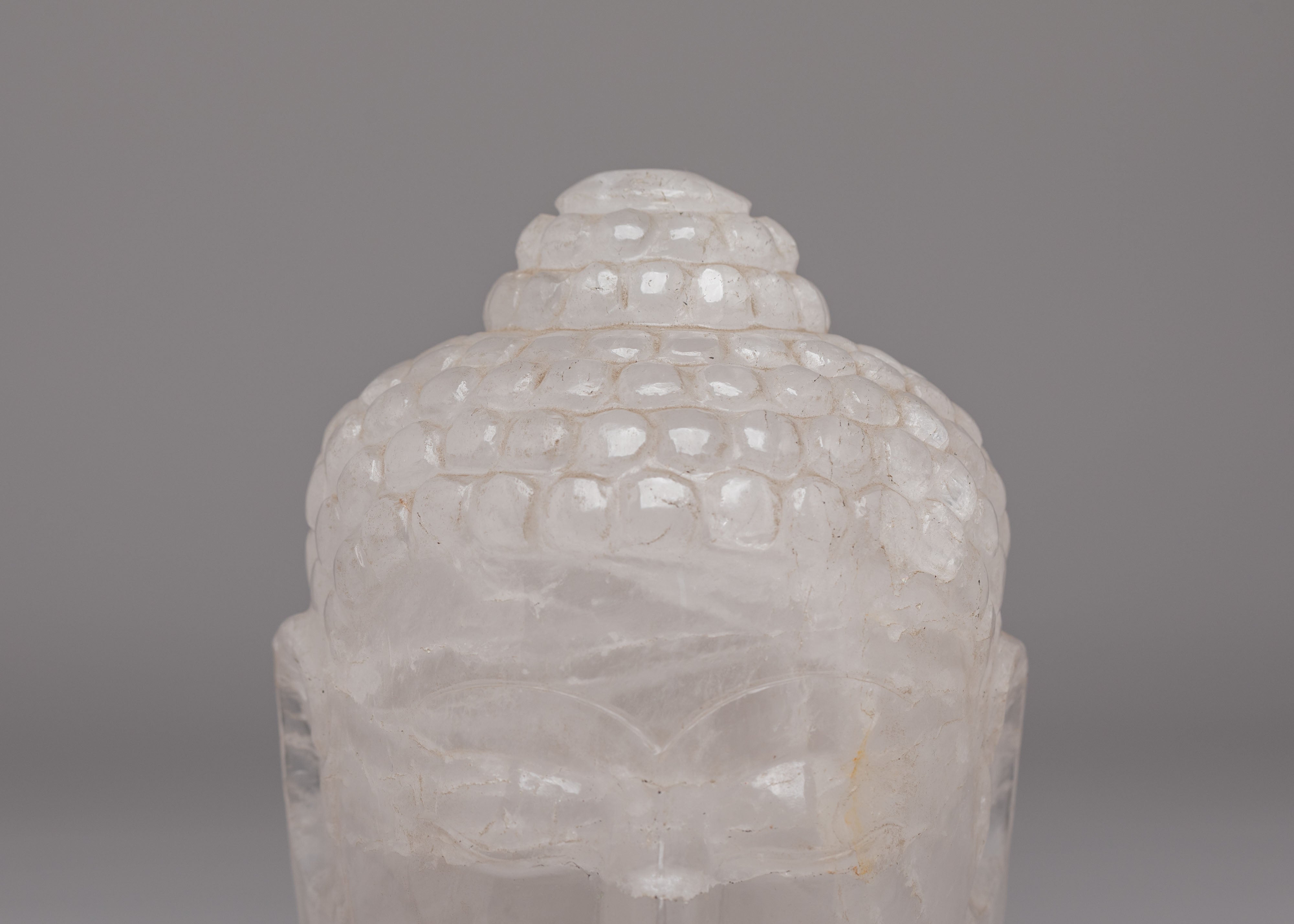 Crystal Buddha Head Sculpture | Spiritual Decor