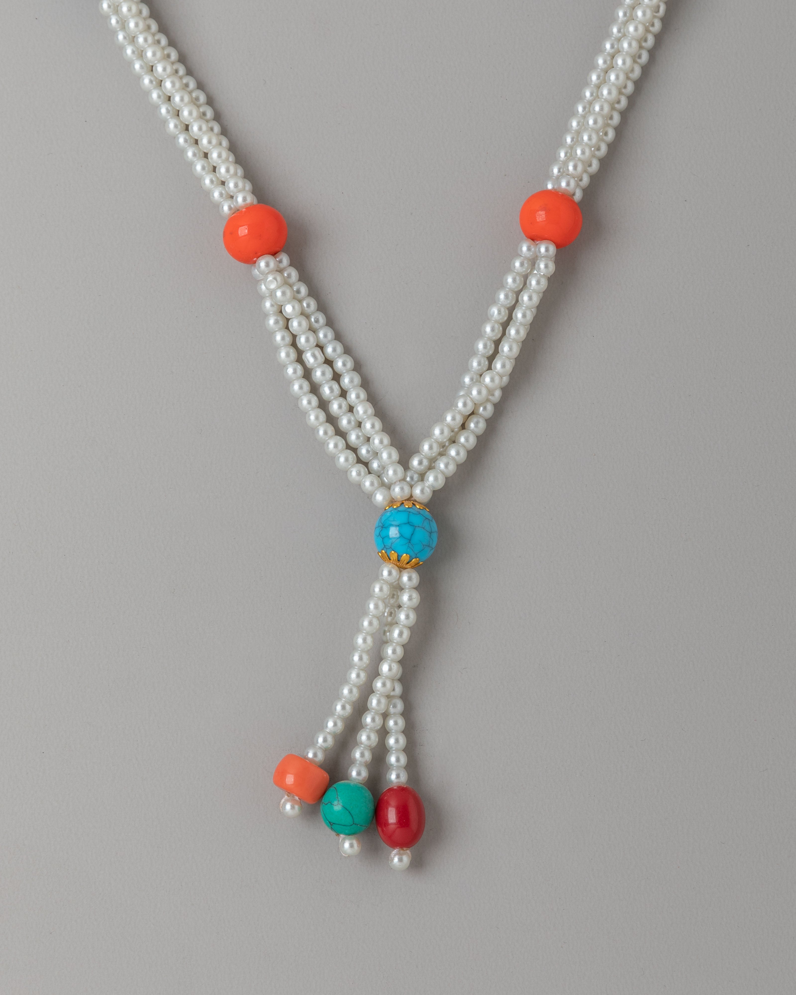 Sacred Tibetan Beaded Necklace | Handcrafted Spiritual Jewelry