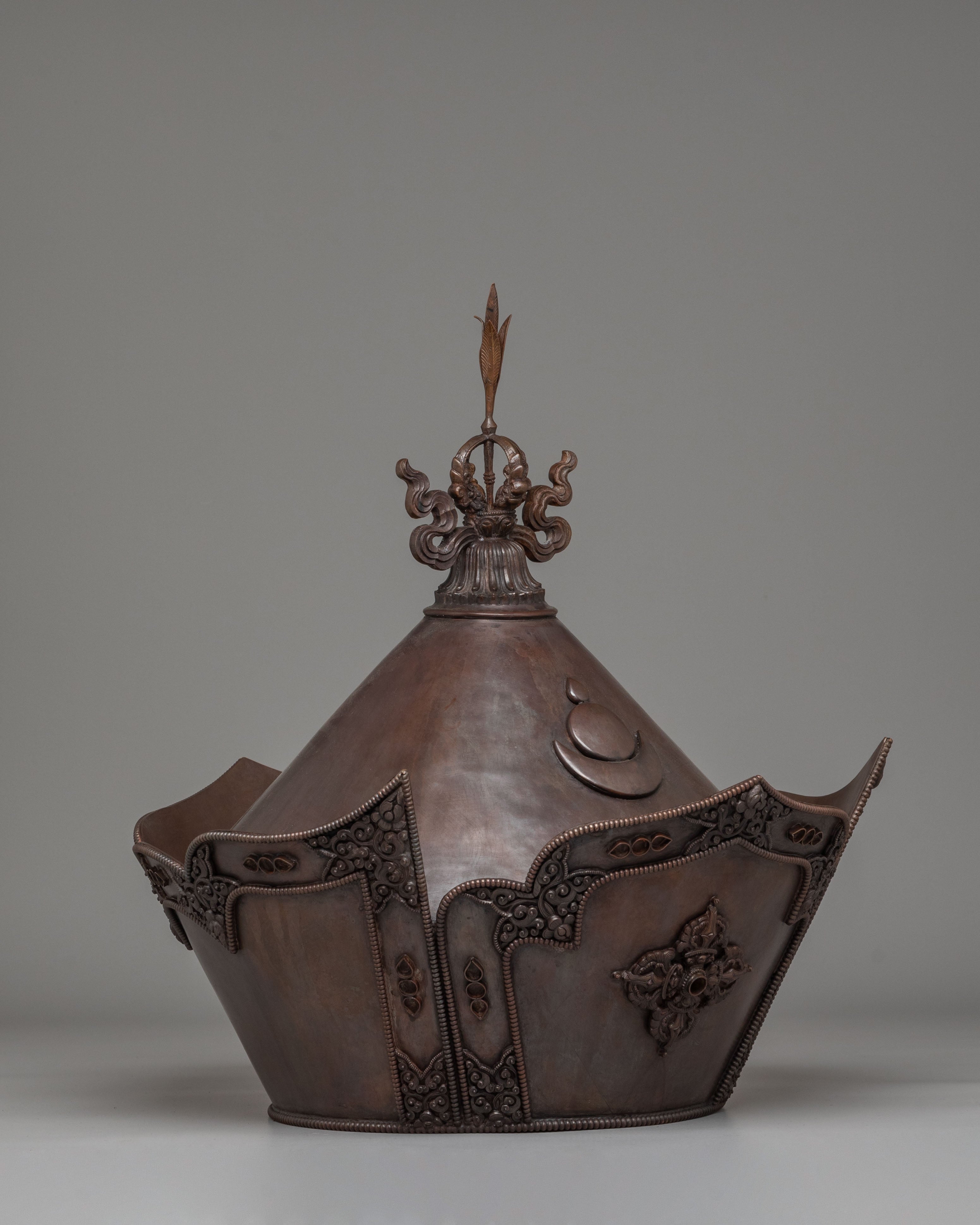 Handmade Ritual Guru Rinpoche Lotus Hat | Symbol of Divine Authority