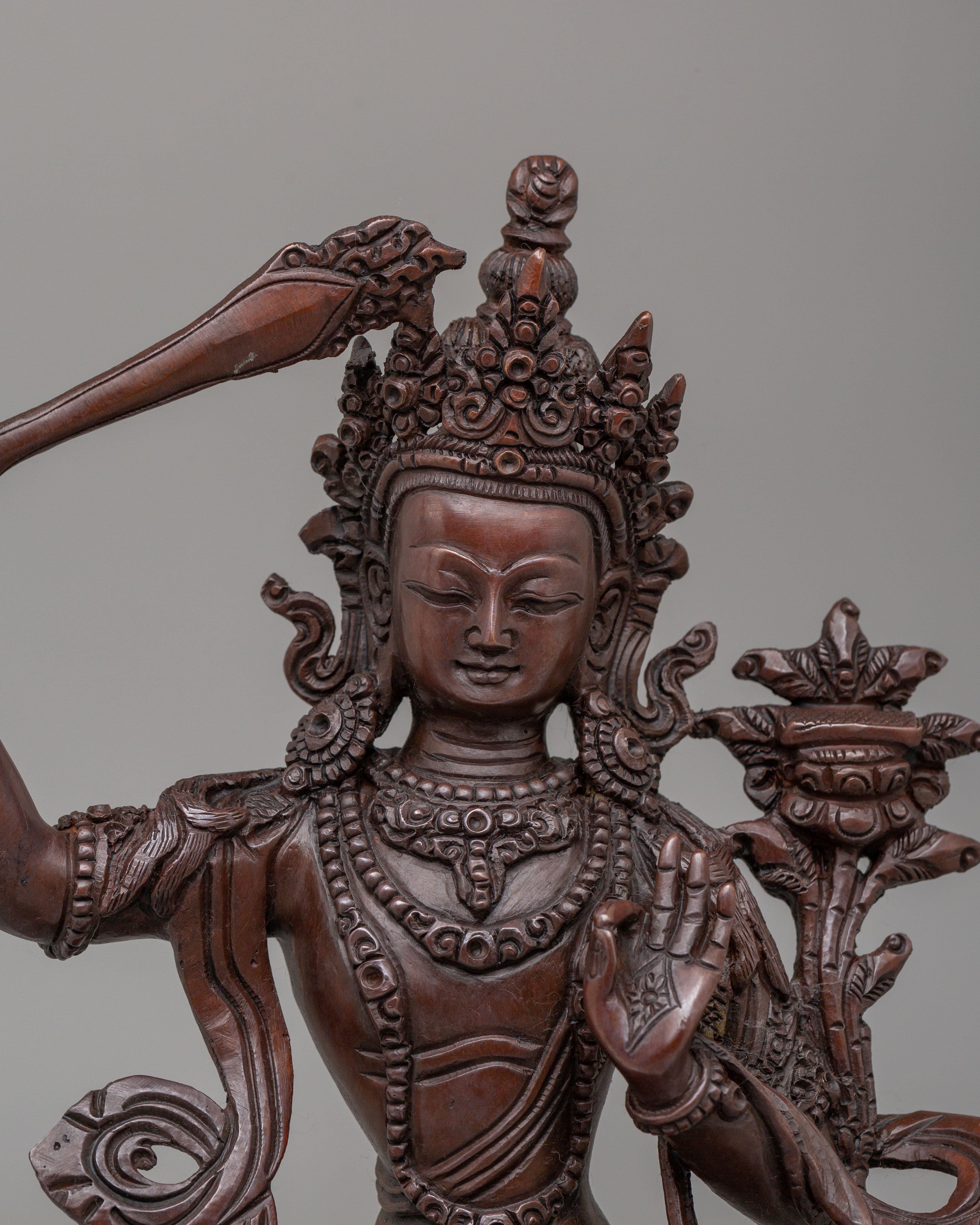 Wisdom Deity Manjushri Sculpture | Symbol of Knowledge and Enlightenment