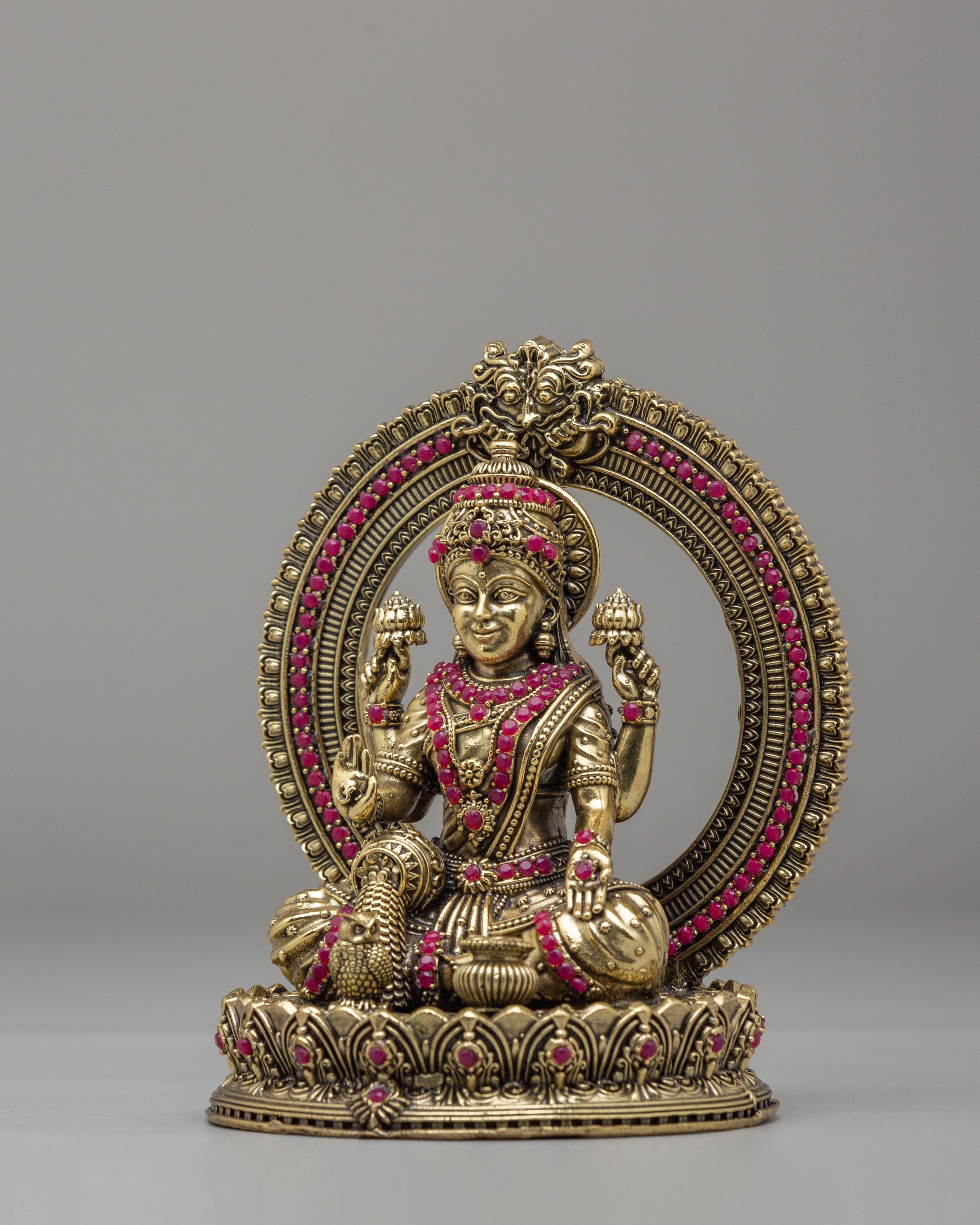 Handcrafted Laxmi Altar Statue | Copper and Bronze Hindu Goddess Sculpture