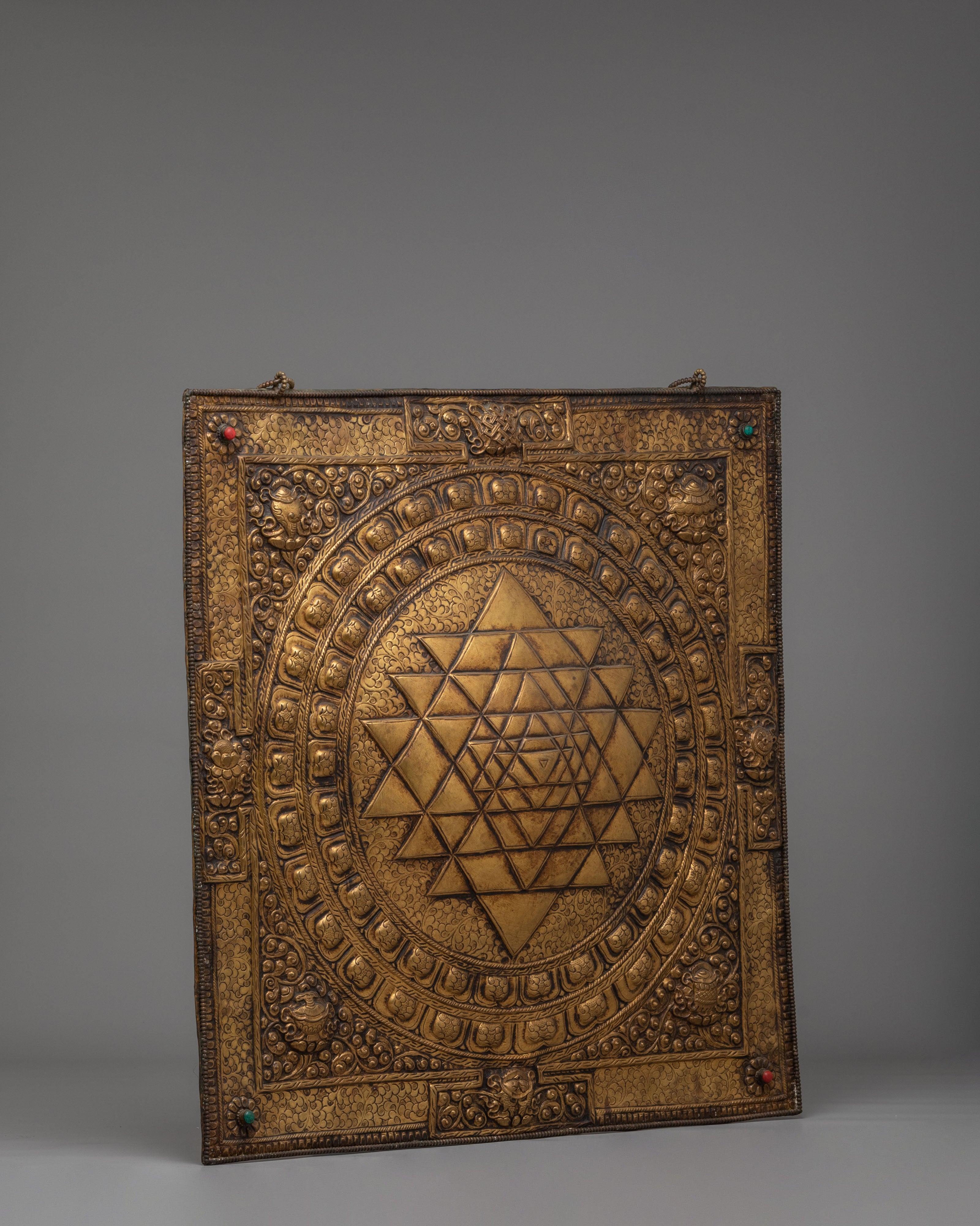 Handcrafted Sri Yantra Wall Hanging | Tibetan Sacred Art