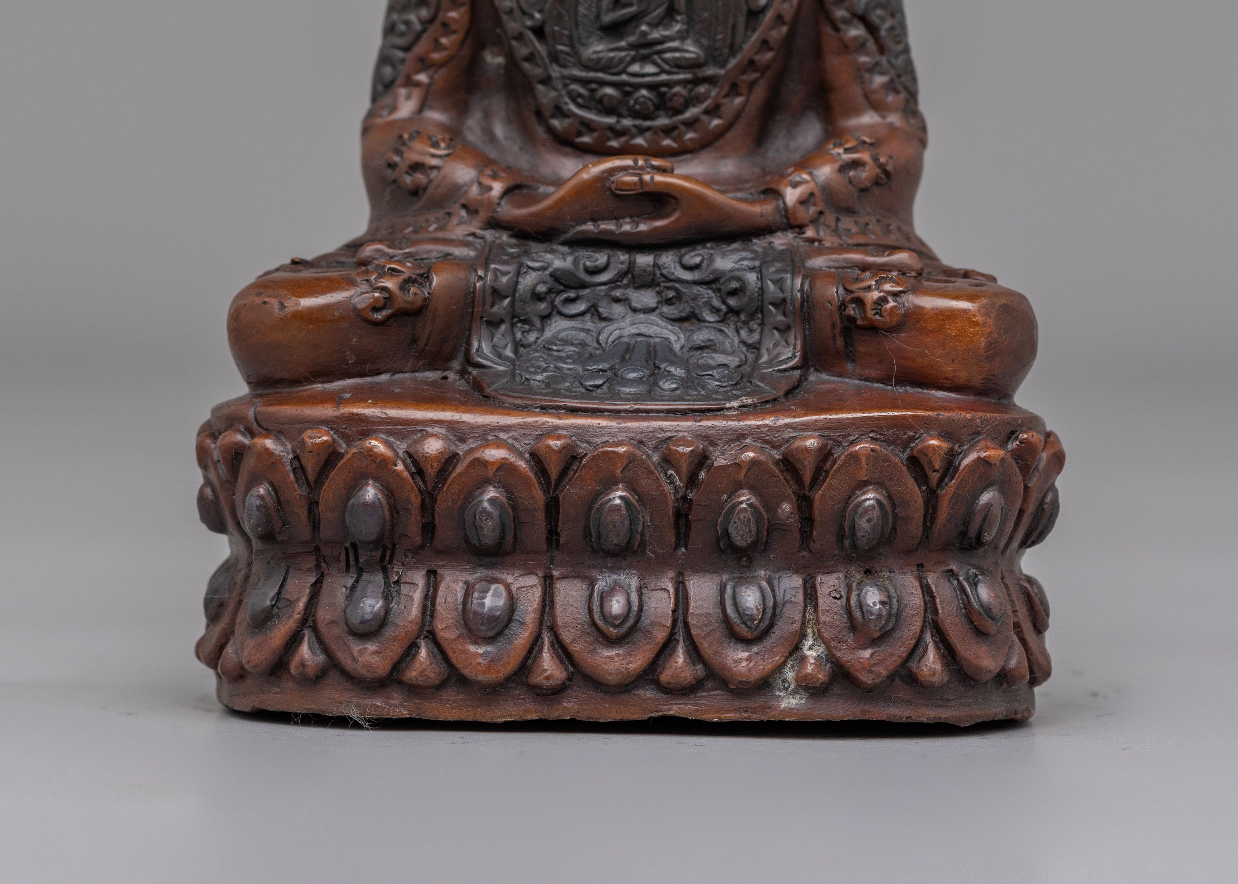 Amitabha Buddha Statue for Meditation | Oxidized Copper Buddha Figure