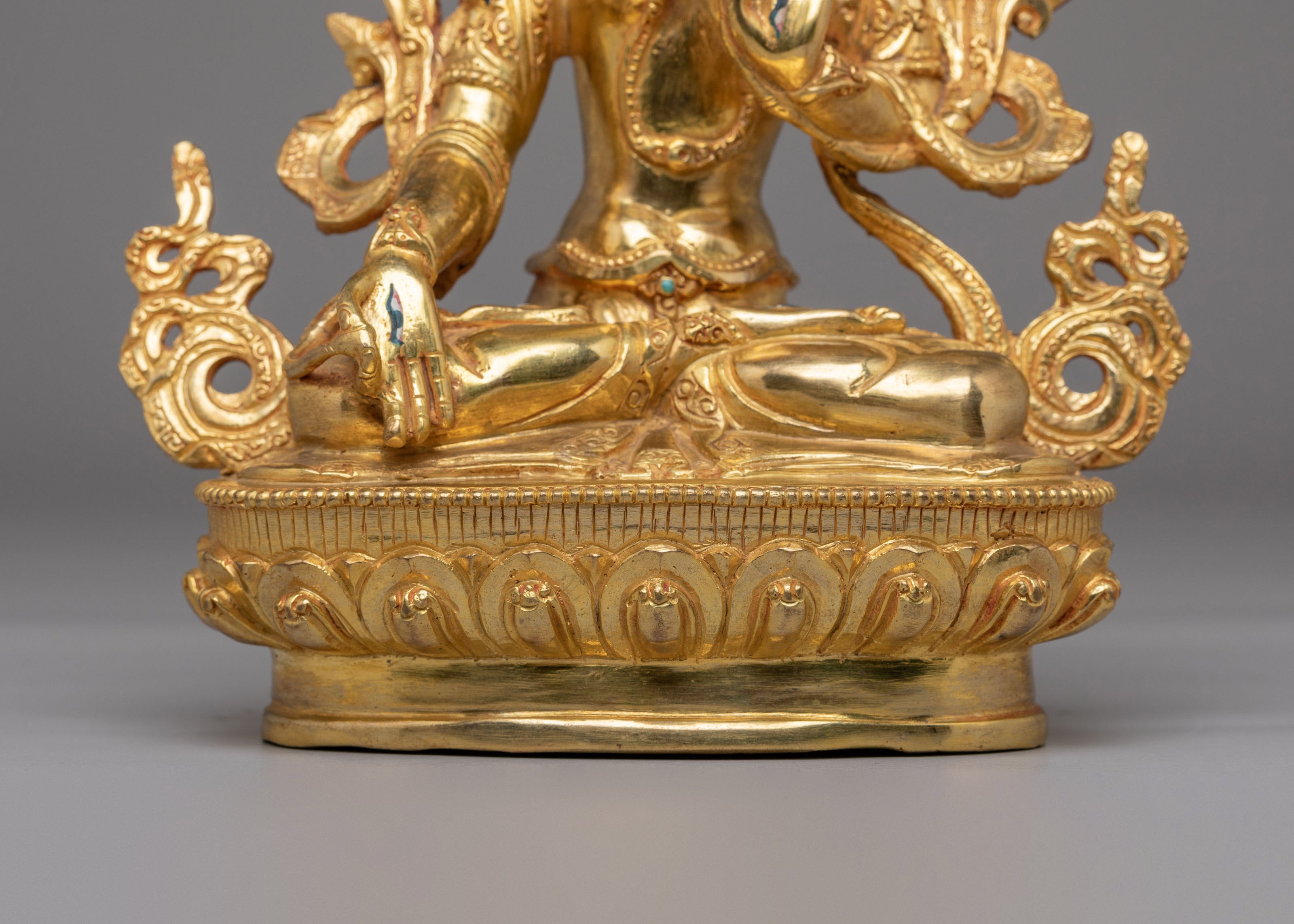 Handcrafted Seven-Eyed White Tara Statue | Tibetan Sculpture for Altar