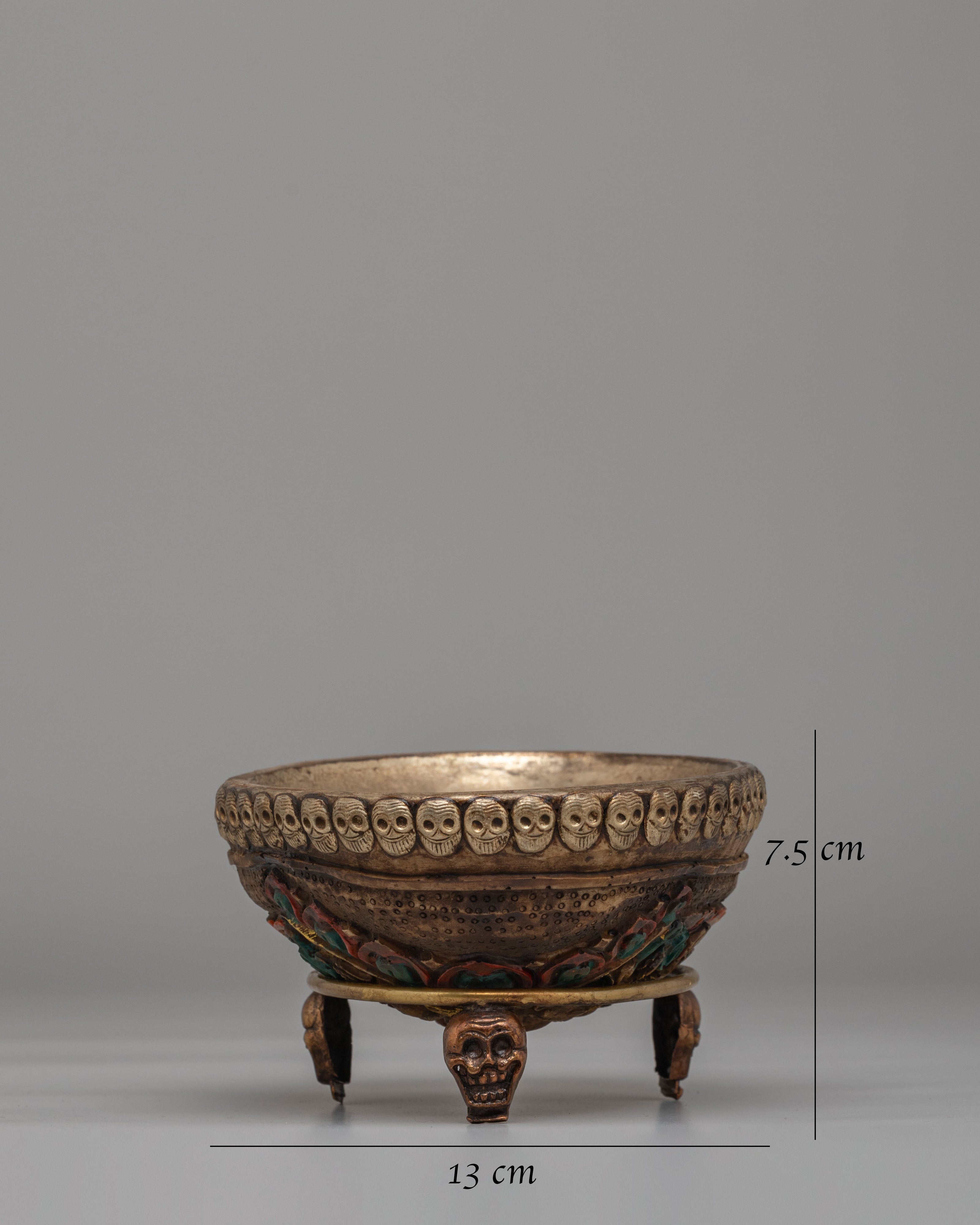 Tibetan Kapala for Ritual | Skull Cup for Tantric Ceremonies