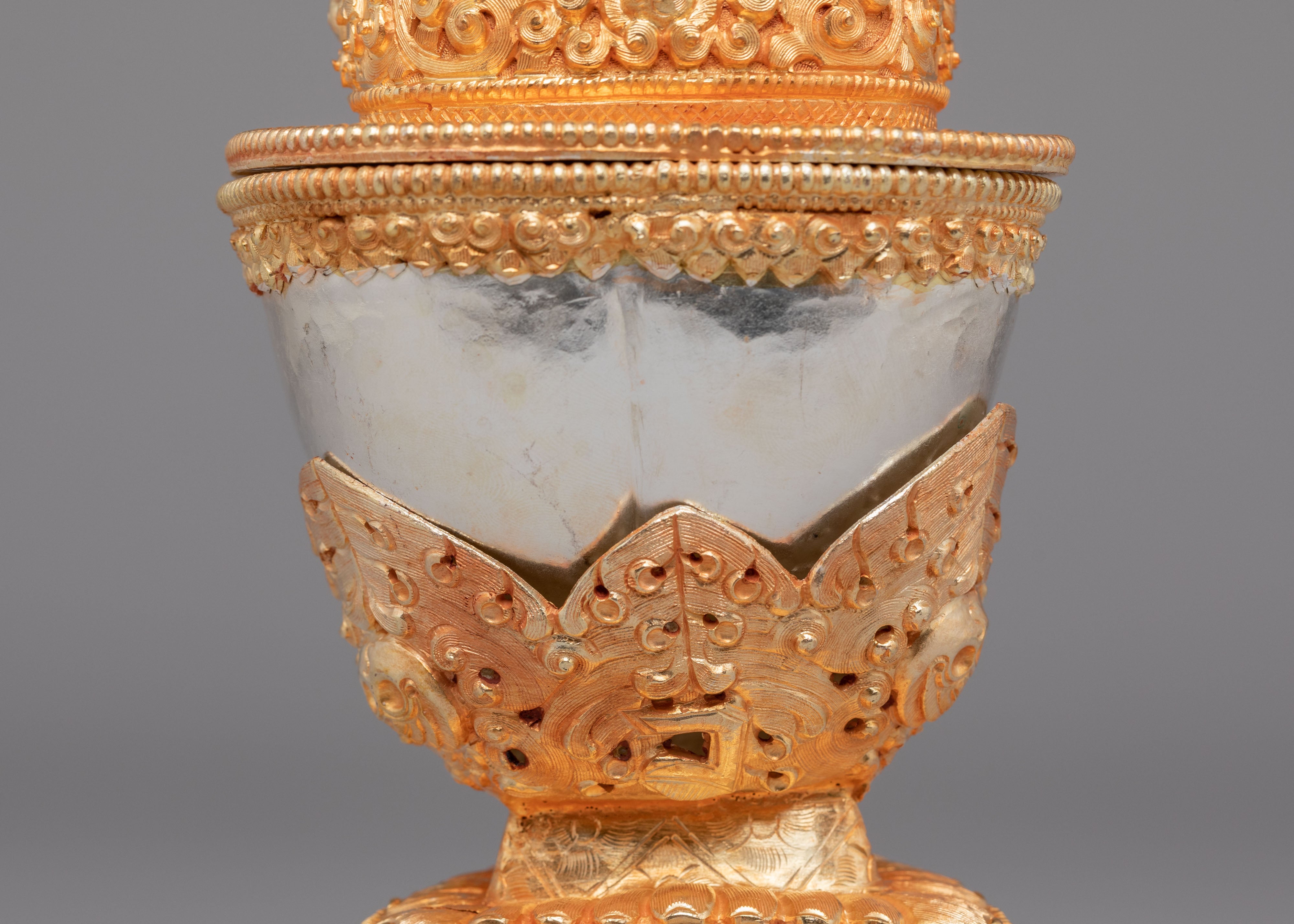 Handcrafted Kapala Ritual Cup | Tibetan Buddhist Offering Vessel