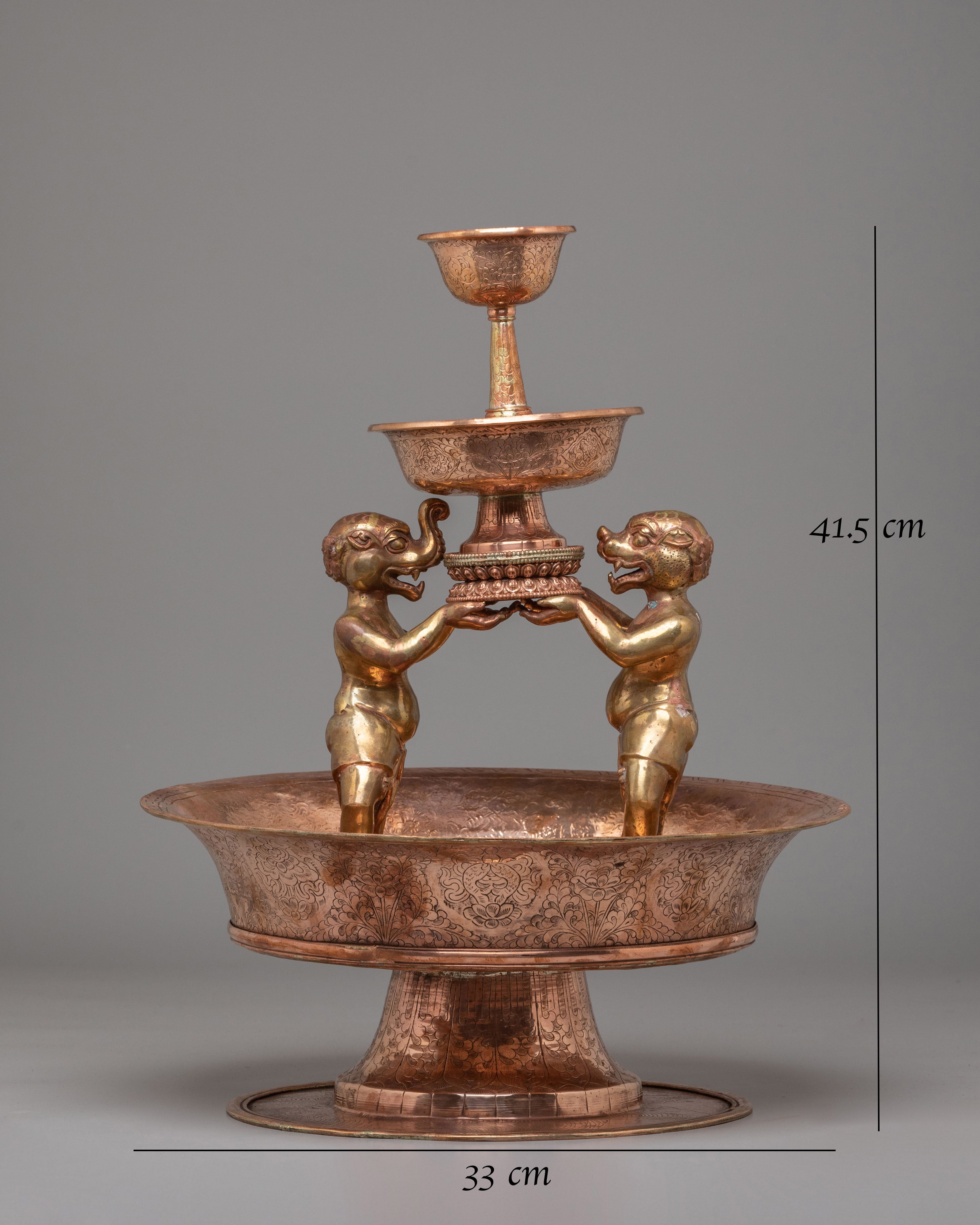 Serkyem Altar Set For Meditation | Handcrafted Buddhist Ritual Offering Set