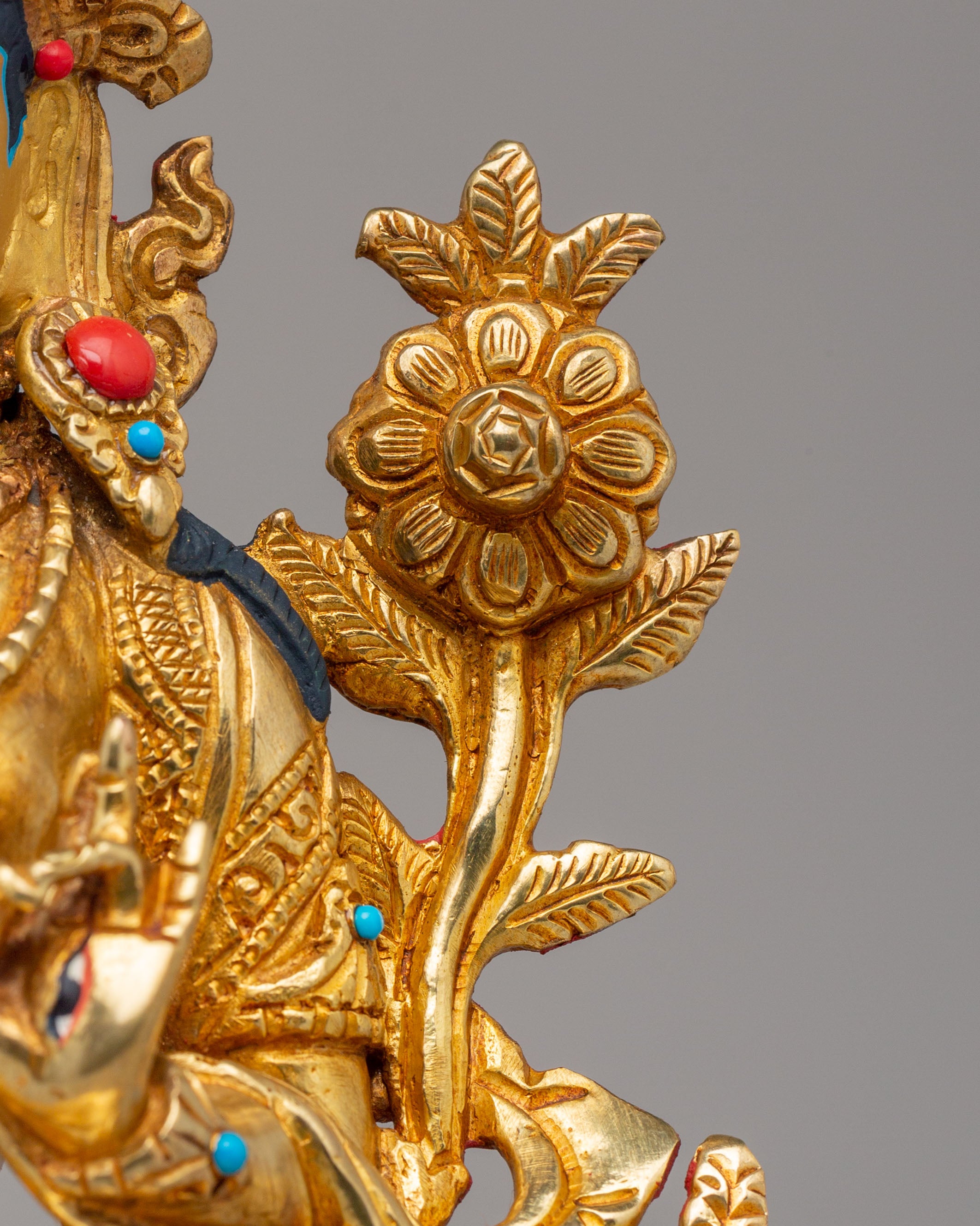 Tibetan Buddhist White Tara Statue |  24K Gold Plated Sita Tara Sculpture