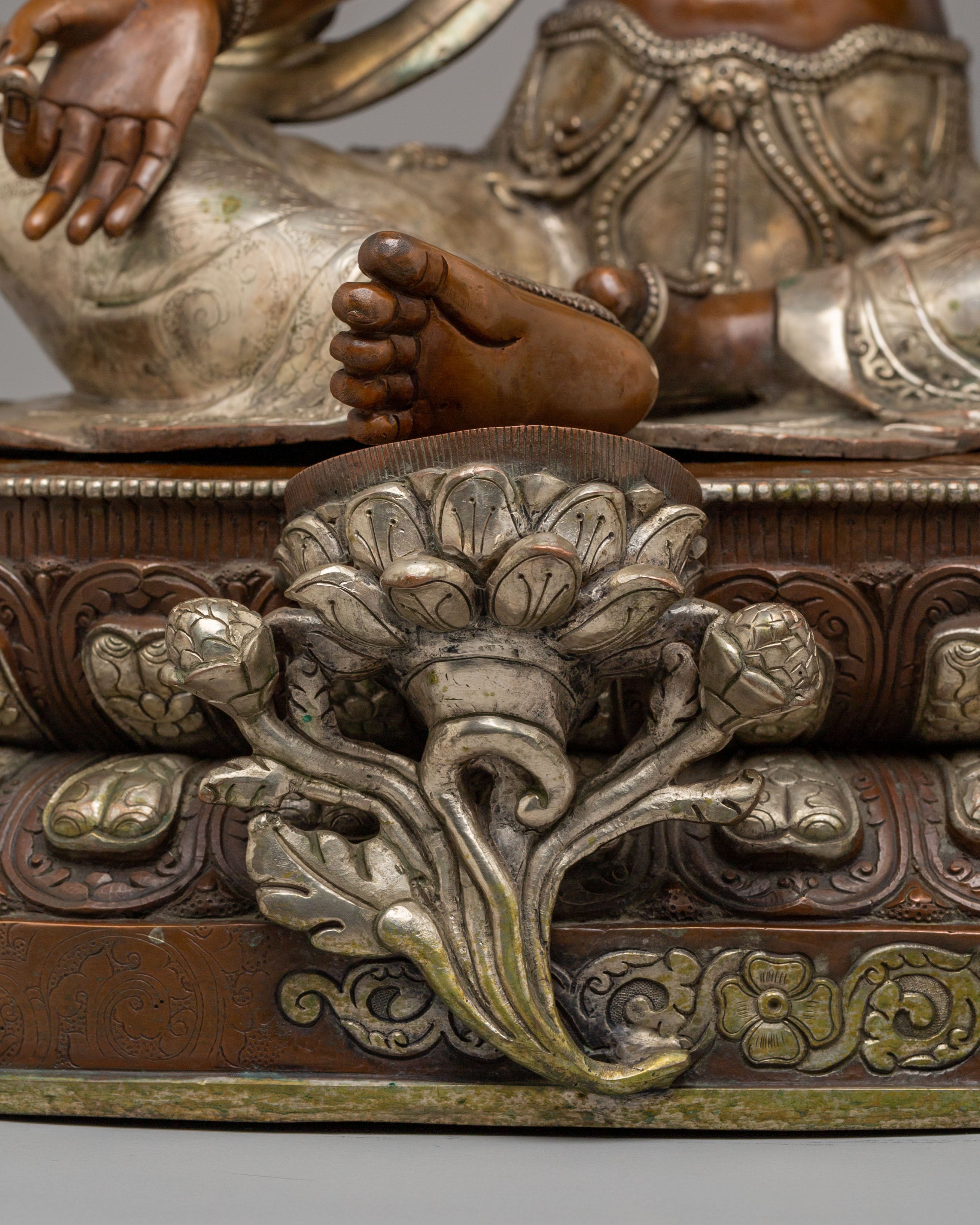 Sacred Compassion Green Tara Statue | Oxidized Copper Body
