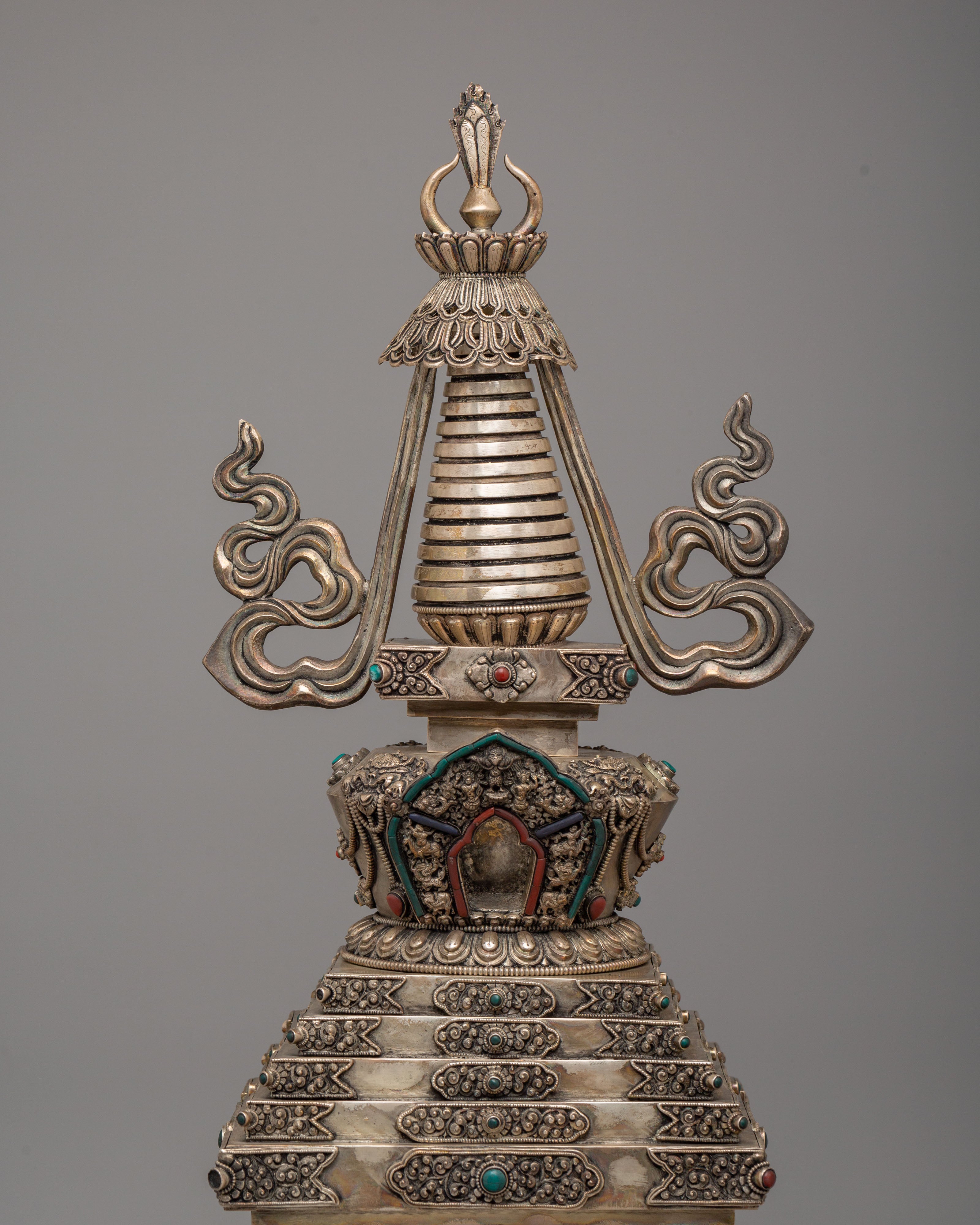Handcrafted Tibetan Jangchub Stupa | Shrine for Meditation