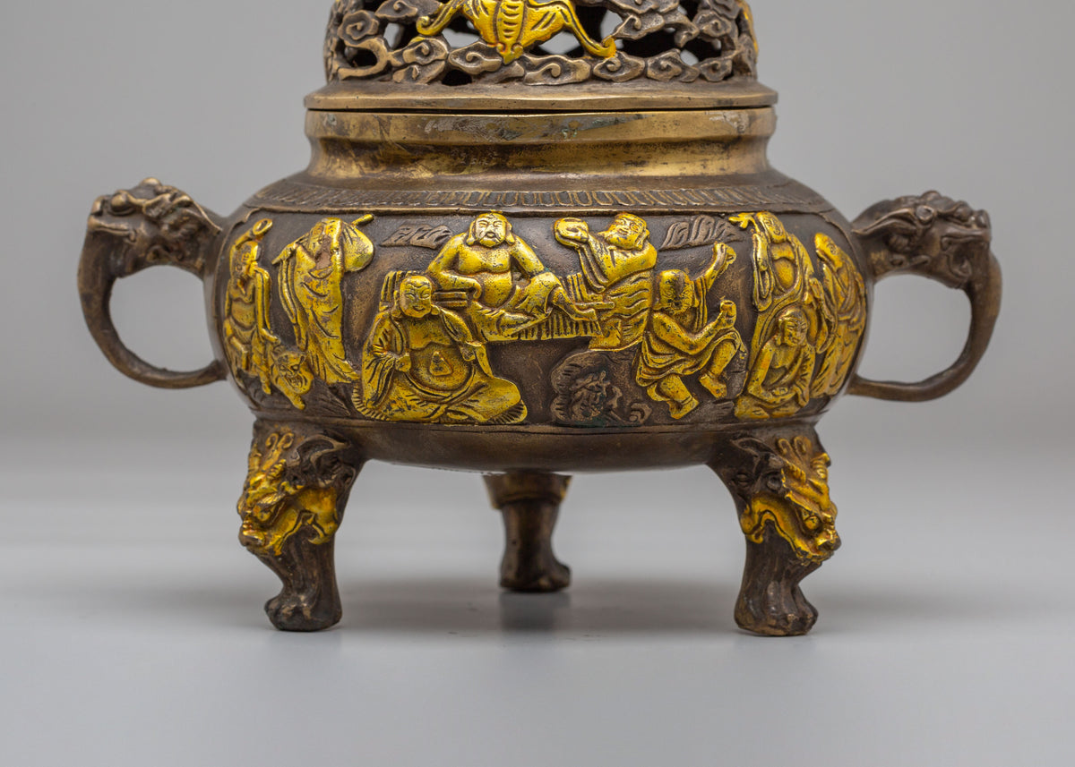 Traditional Laughing Buddha Incense Burner | Buddhist Ritual Incense Burner