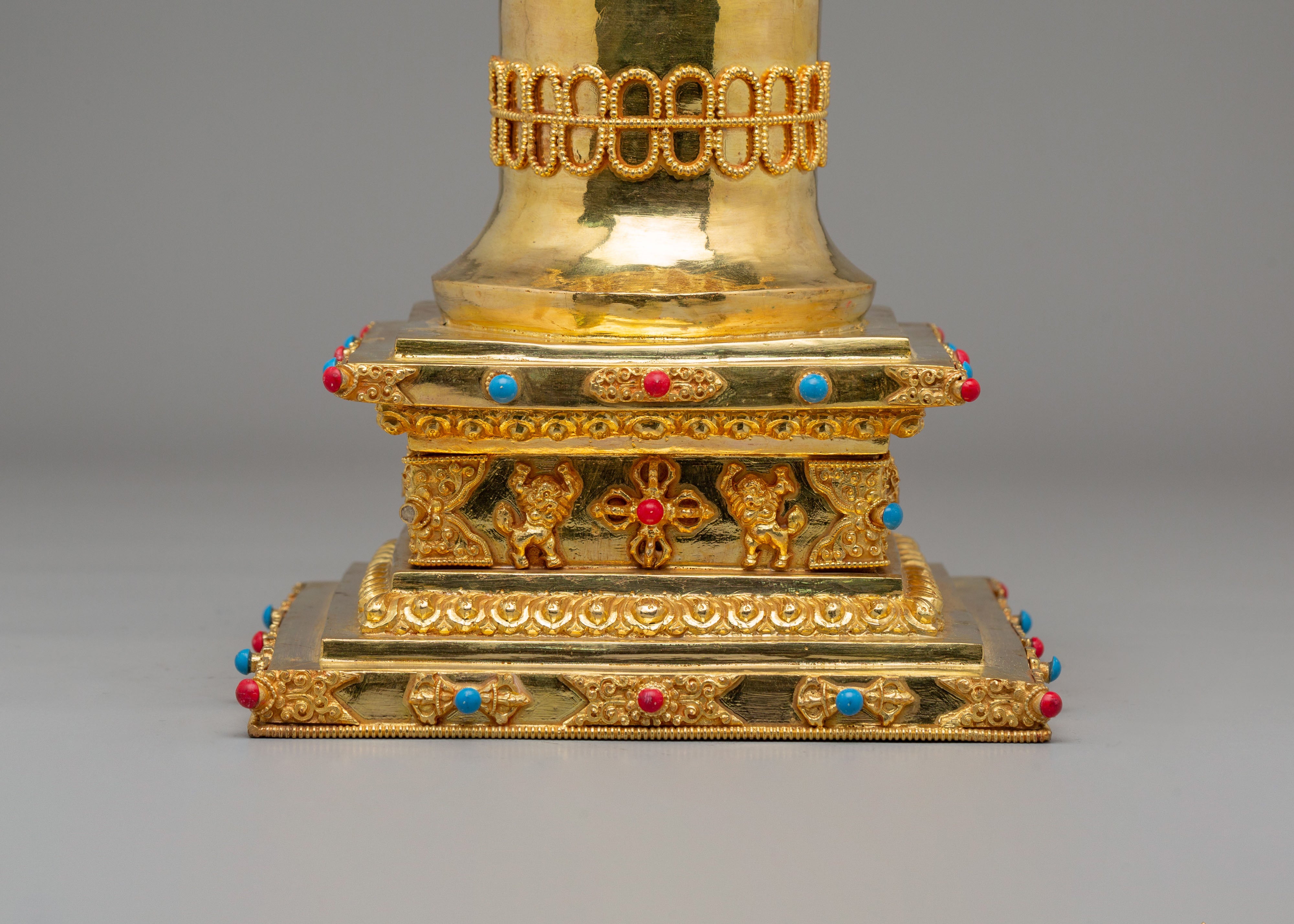 Handcrafted Gold Plated Parinirvana Stupa | Tibetan Sacred Symbol