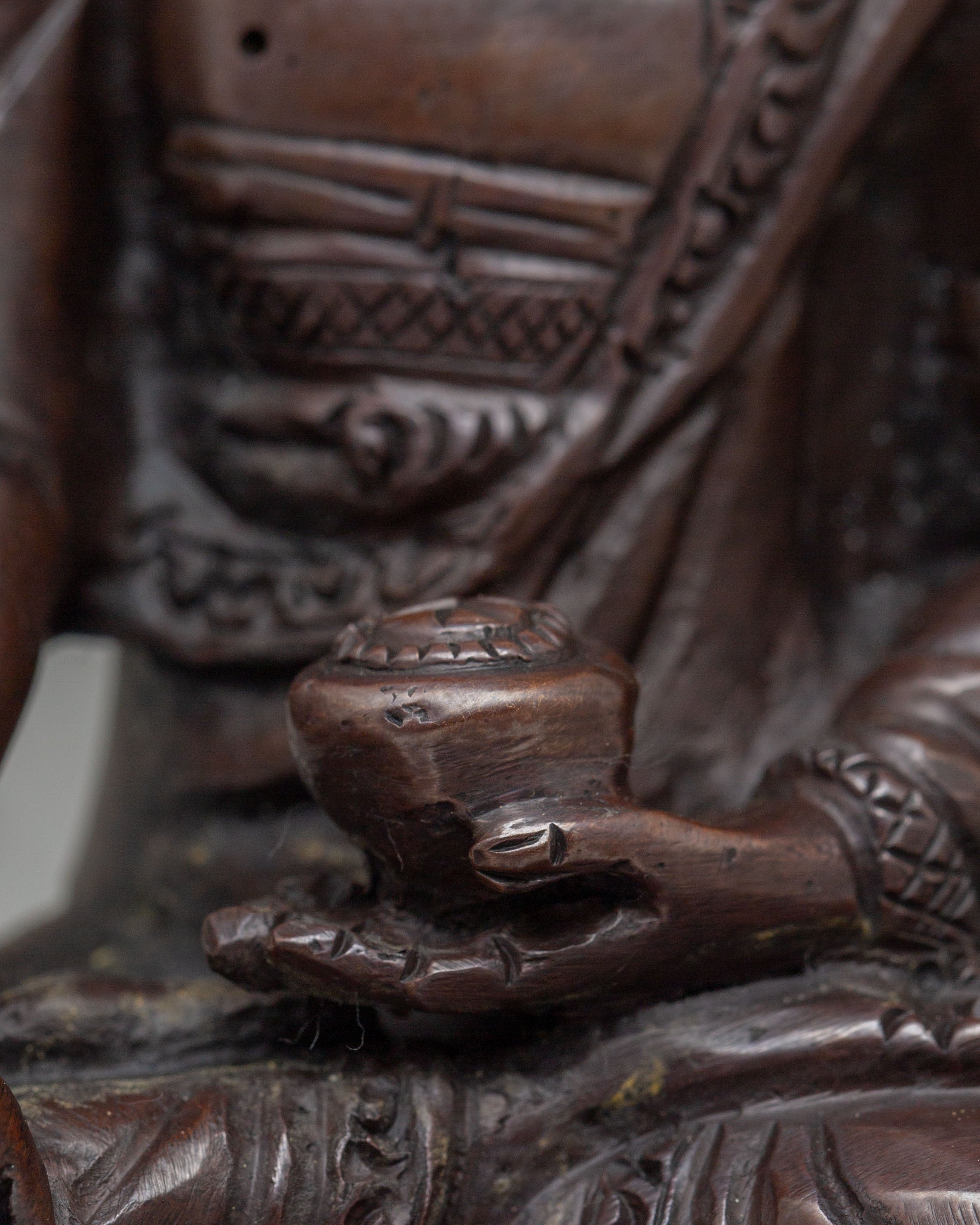 Oxidized Copper Shakyamuni Buddha Statue | Tibetan Artwork