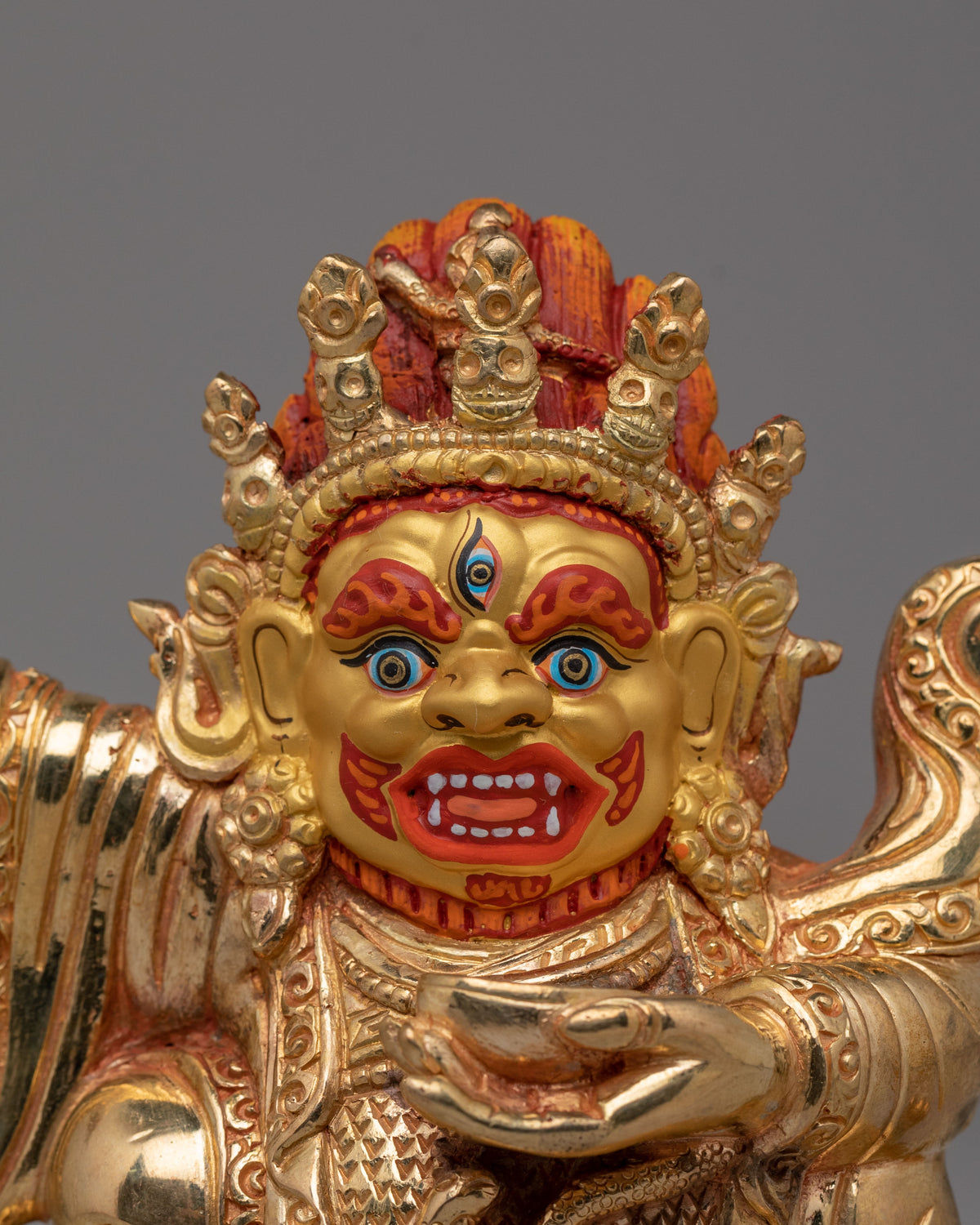 Mahakala Bergachen Wrathful Statue | Fierce Protector Deity