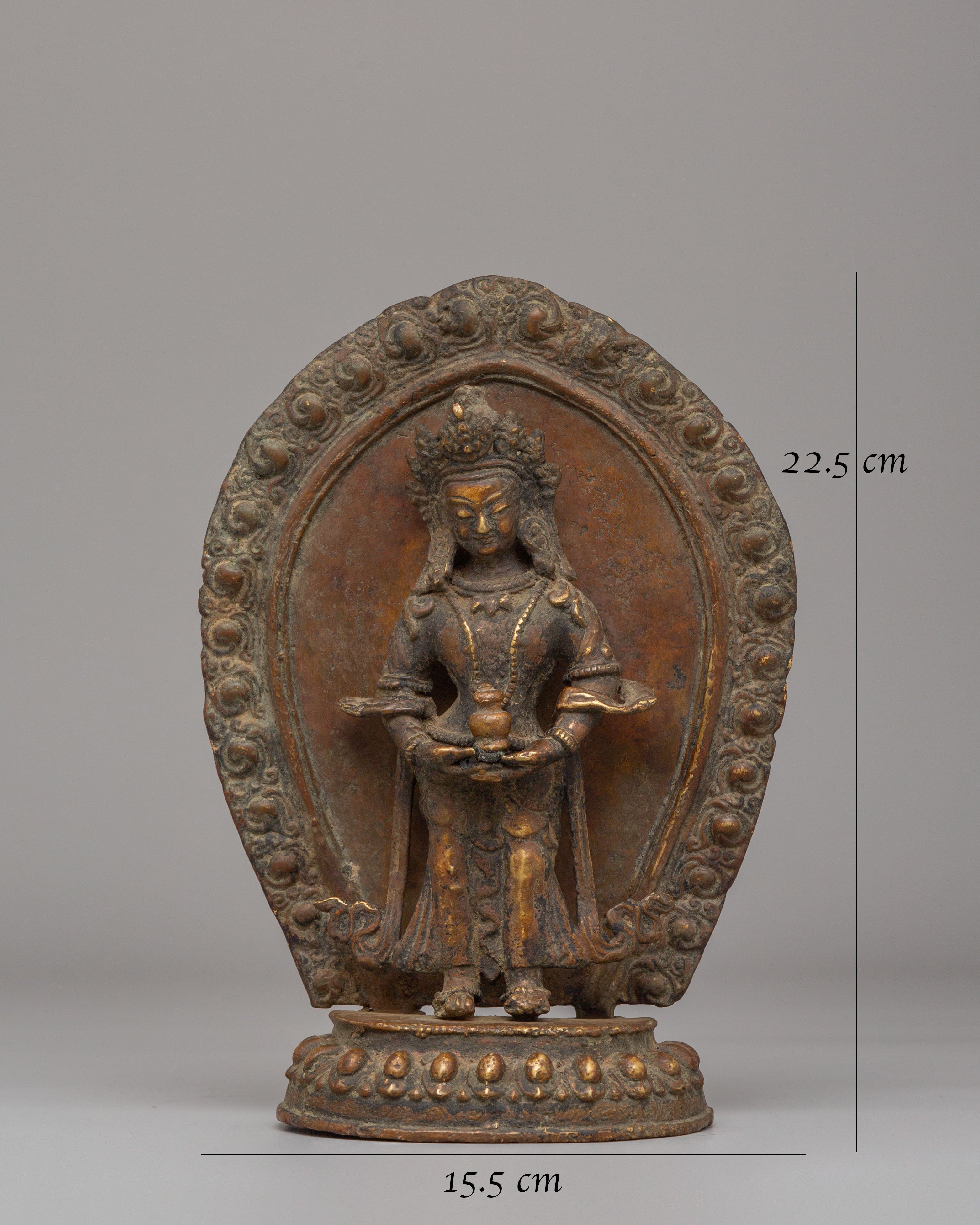 Himalayan Standing Deities Set | Antique Finished Copper Figurines