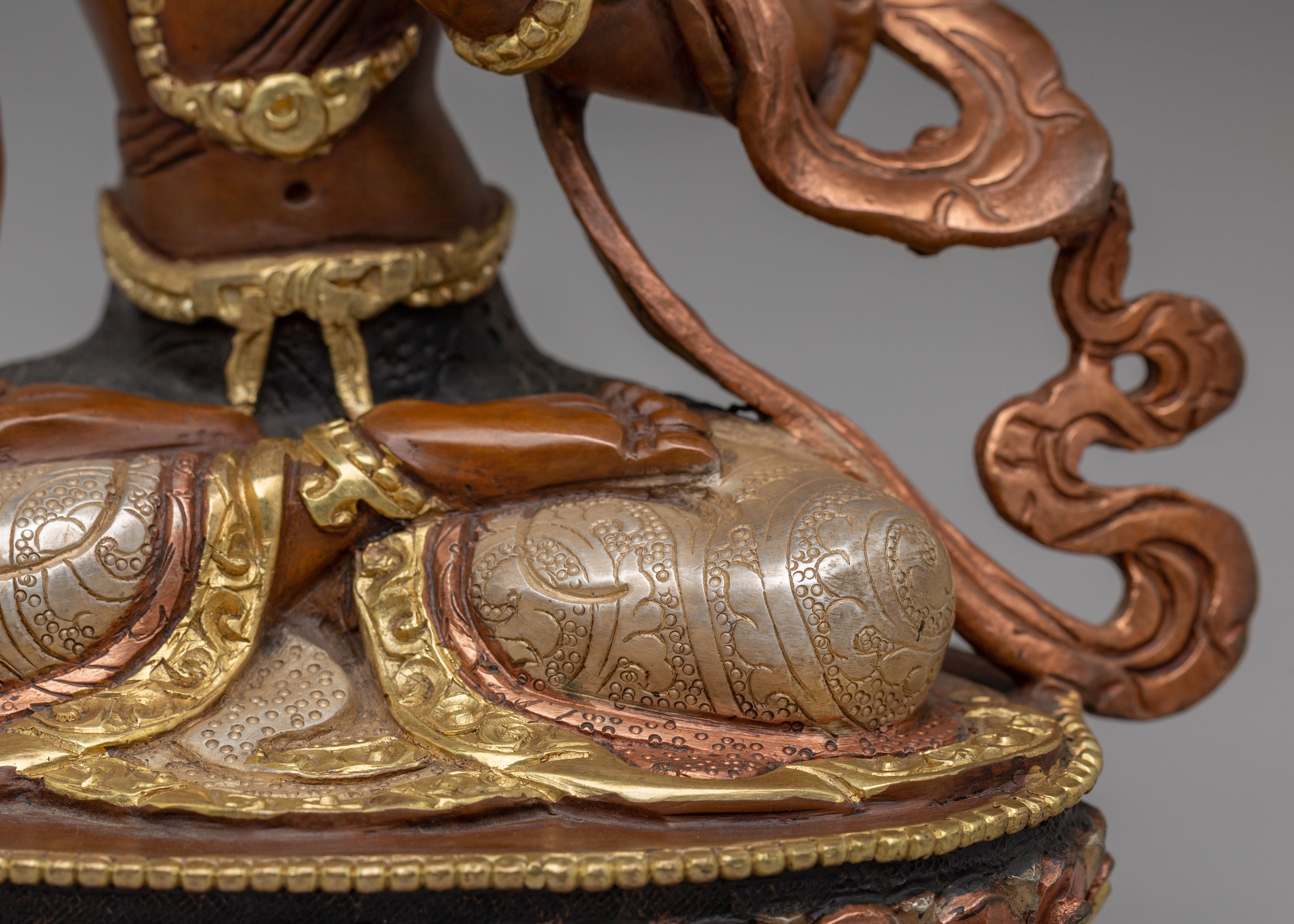 Handcrafted Tibetan Manjushri Copper Statue | Wisdom Deity Statue