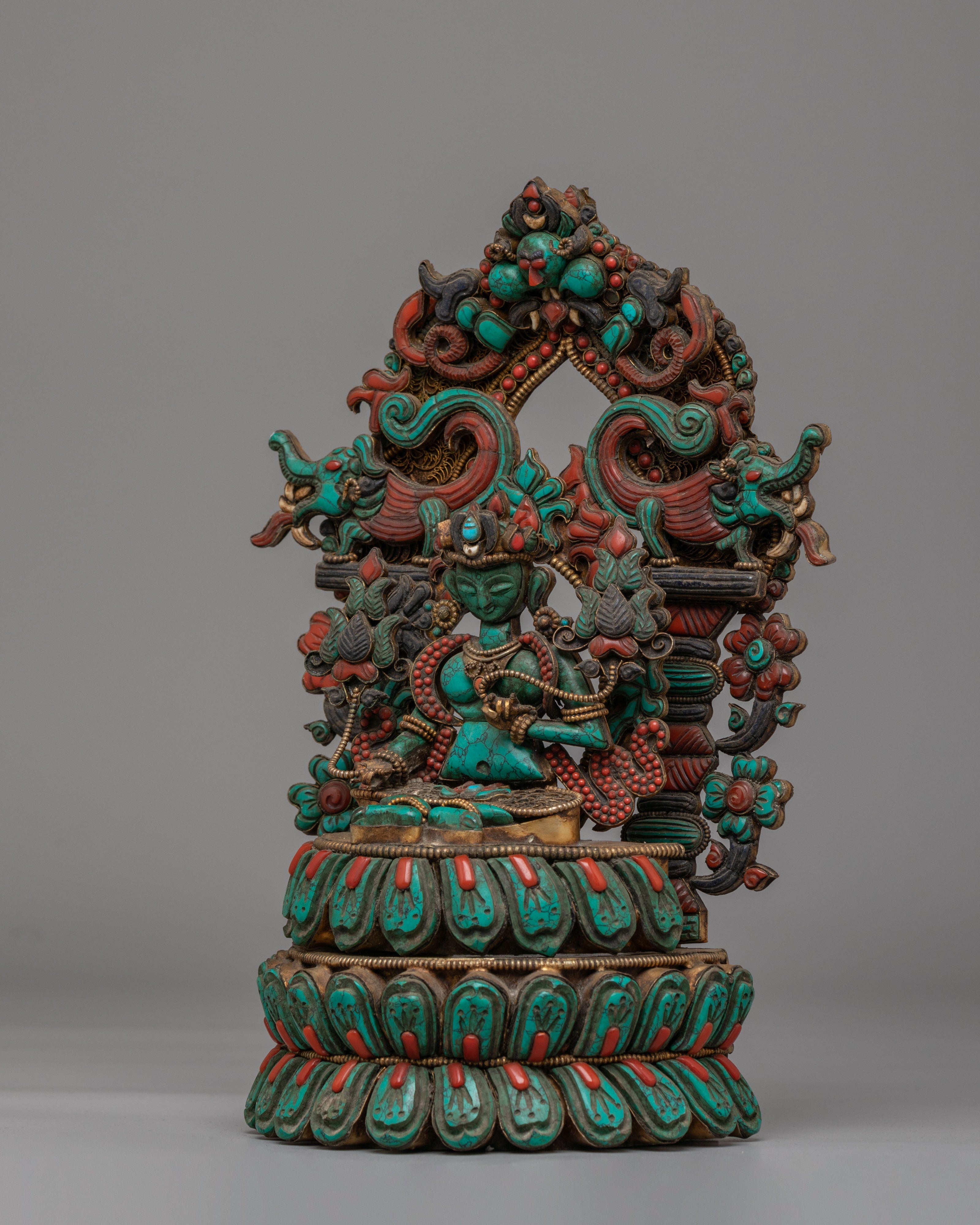 Green Tara Spiritual Statue | Handcrafted Tibetan Goddess of Compassion