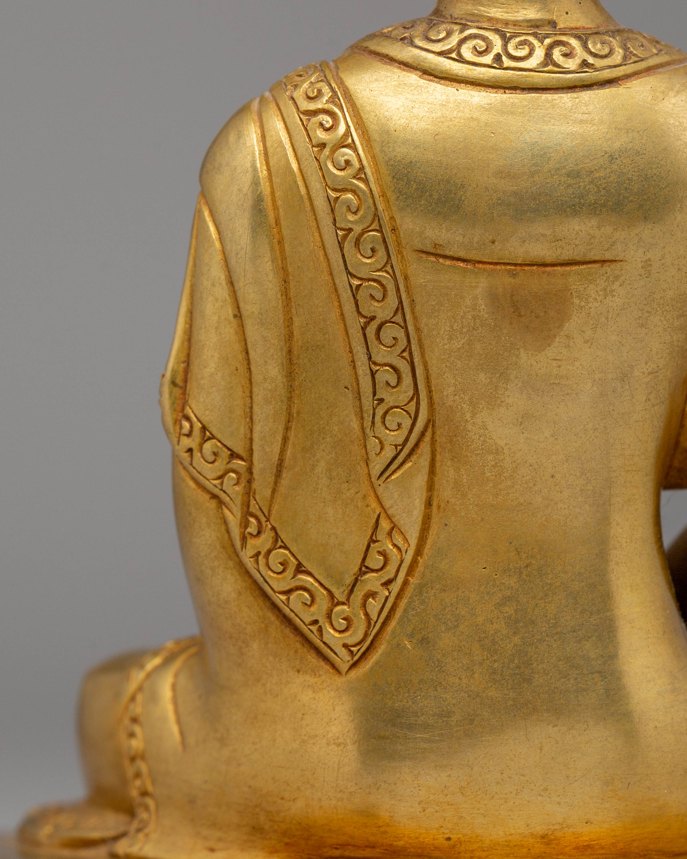 Buddha Amitabha Sacred Statue | Gold Plated Copper for Wisdom and Compassion