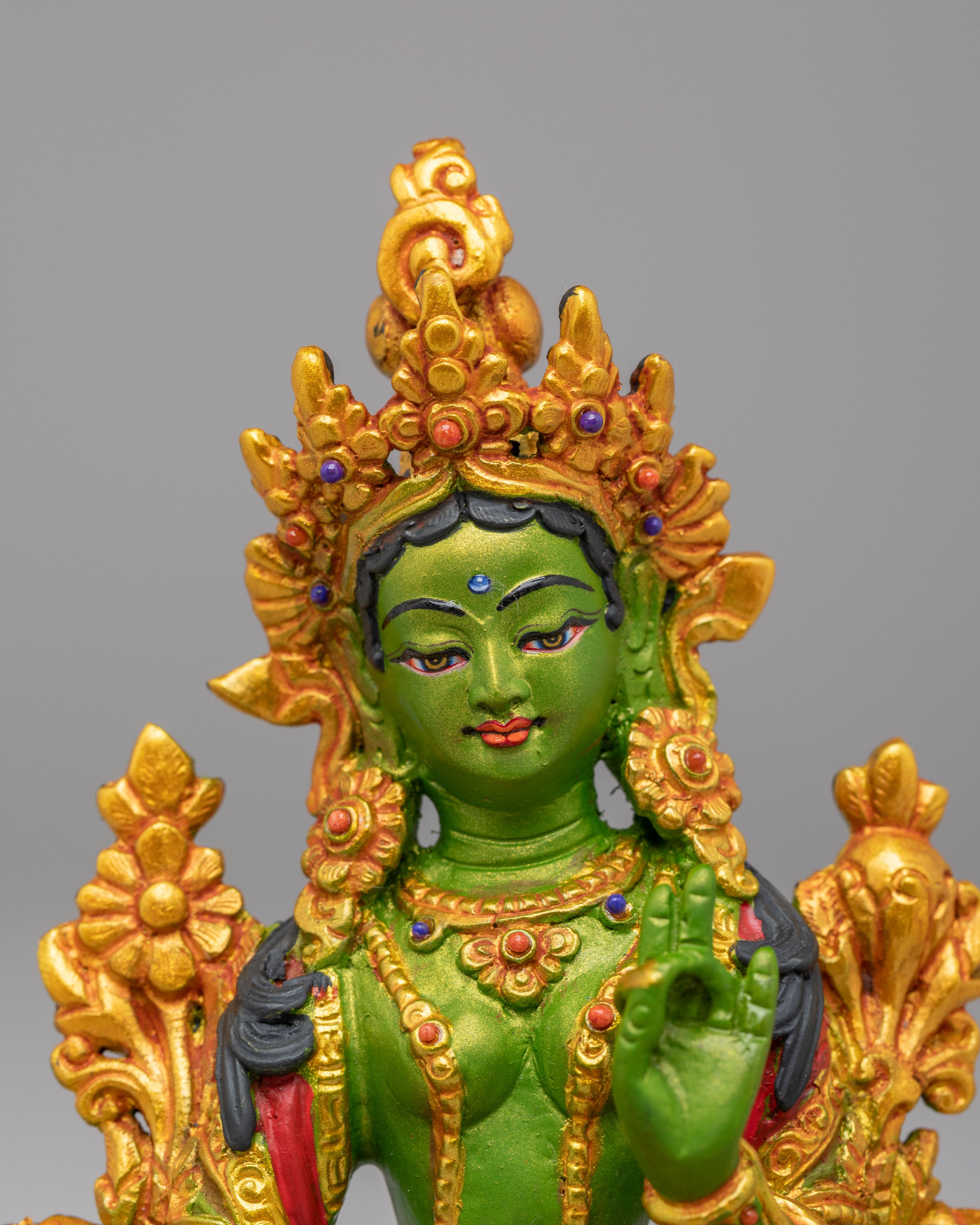Divine Green Tara Goddess Sculpture | Handcrafted Statue for Spiritual Blessings