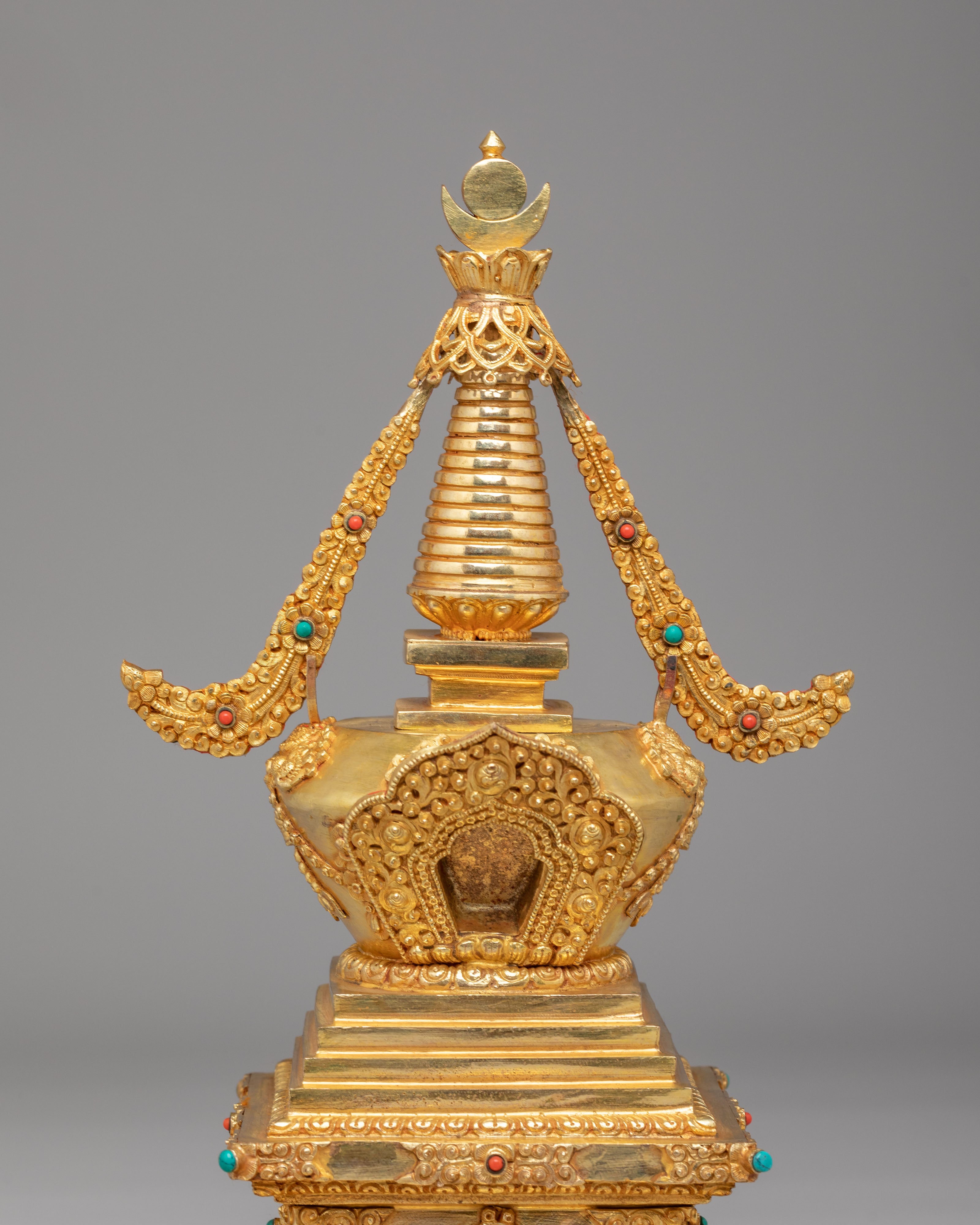 Traditional Altar Enlightenment Stupa | Handmade Tibetan Ritual Stupa