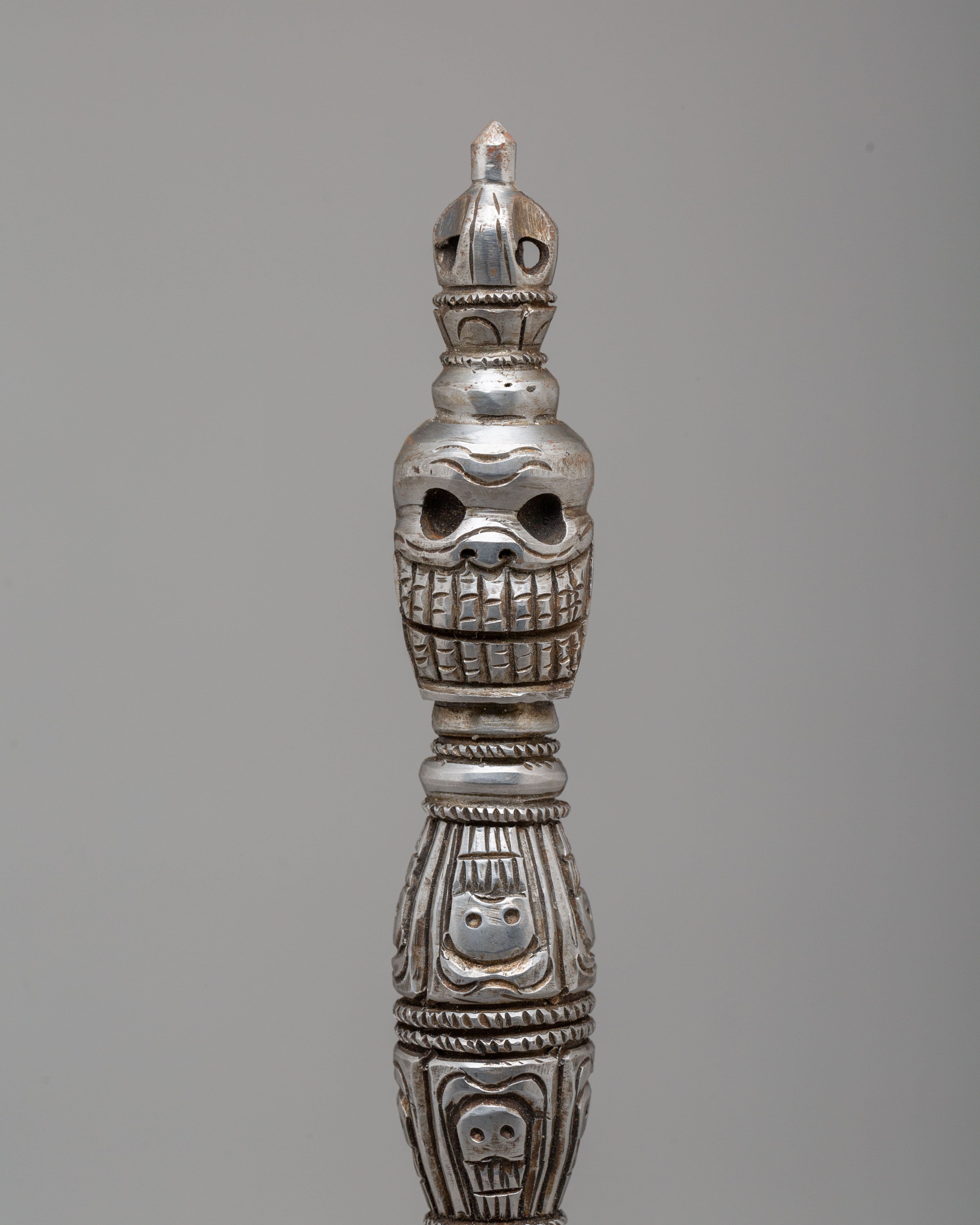 Handcrafted Tibetan Kila Ritual Dagger | Iron Phurba for Spiritual Practices