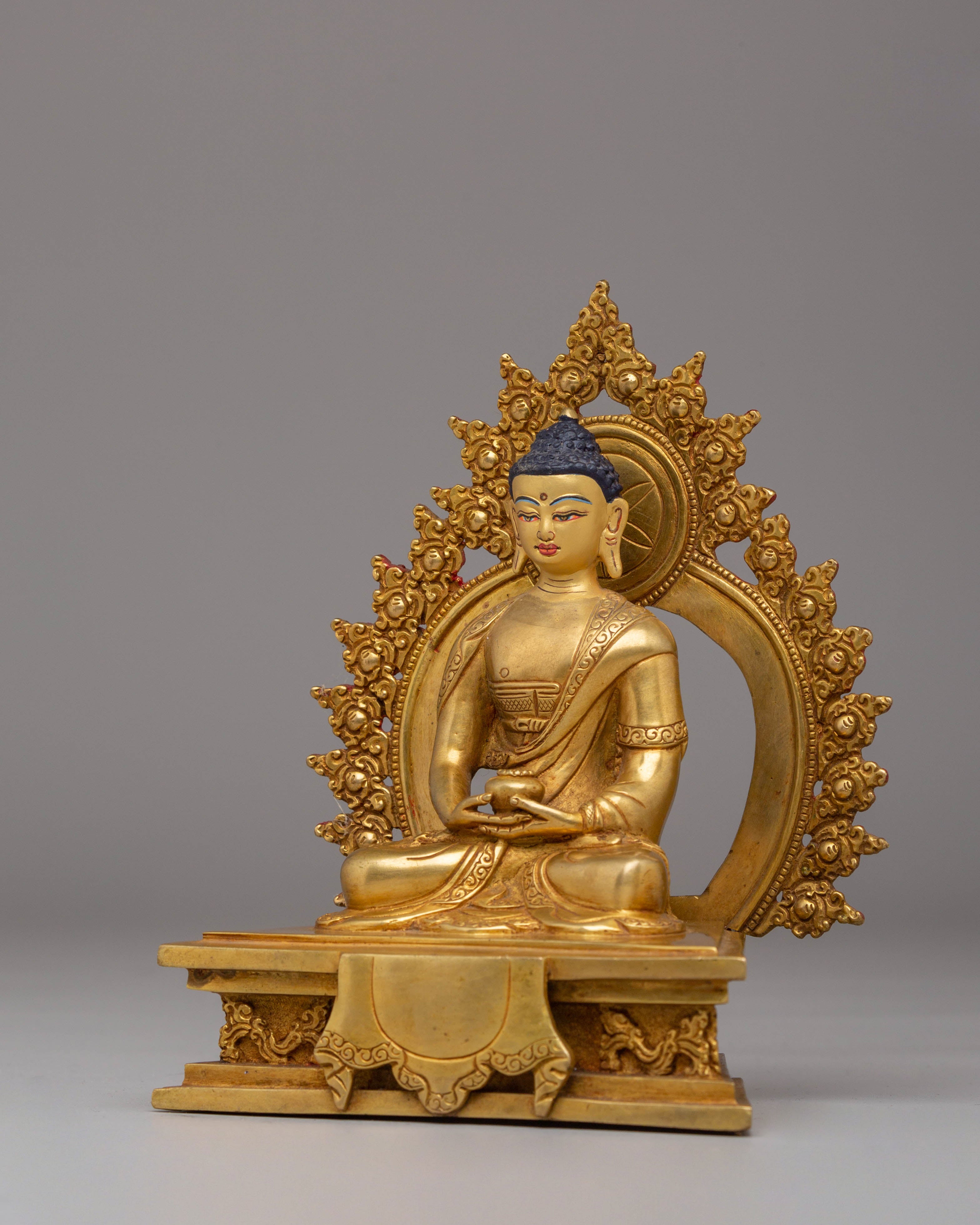 Buddha Amitabha Sacred Statue | Gold Plated Copper for Wisdom and Compassion