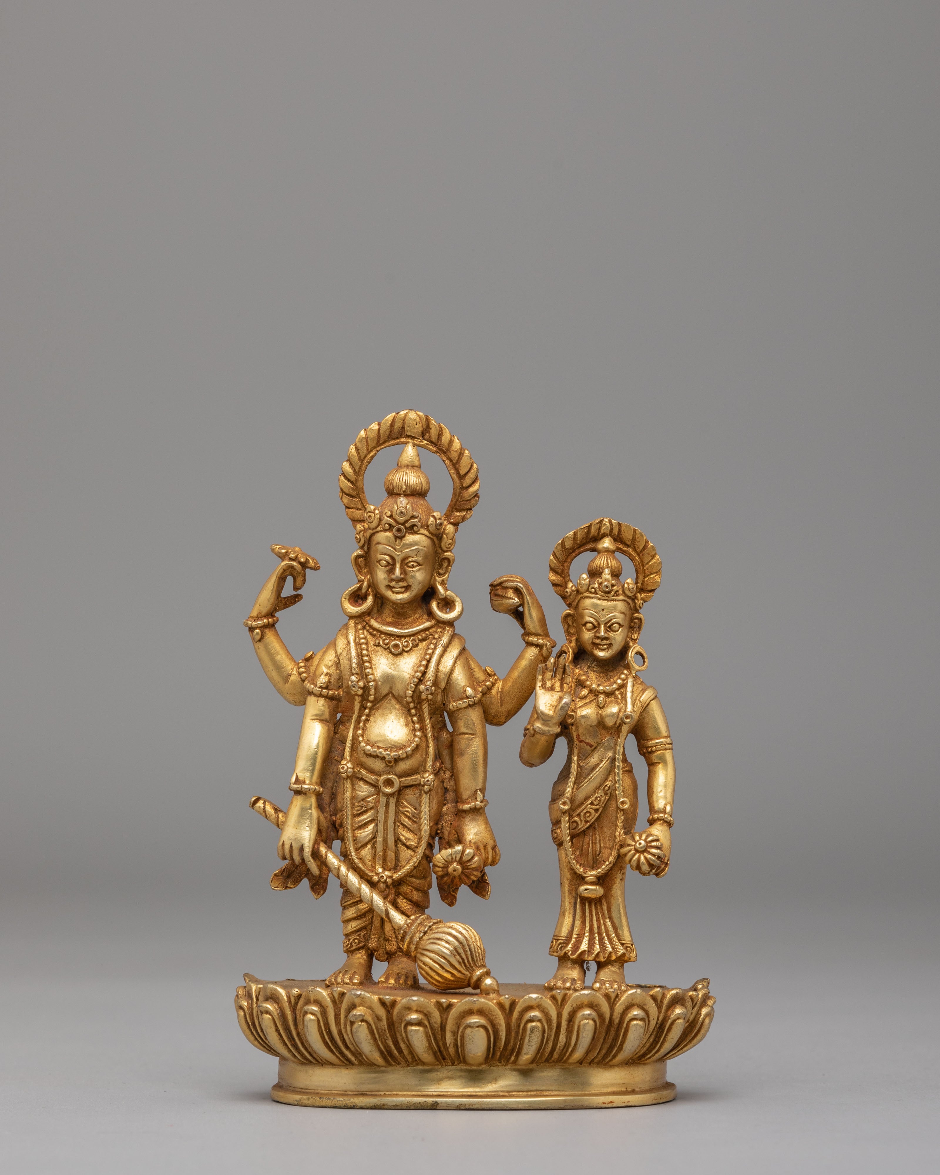 Lord Vishnu with Lakshmi Statue | Hindu Deity Figurine