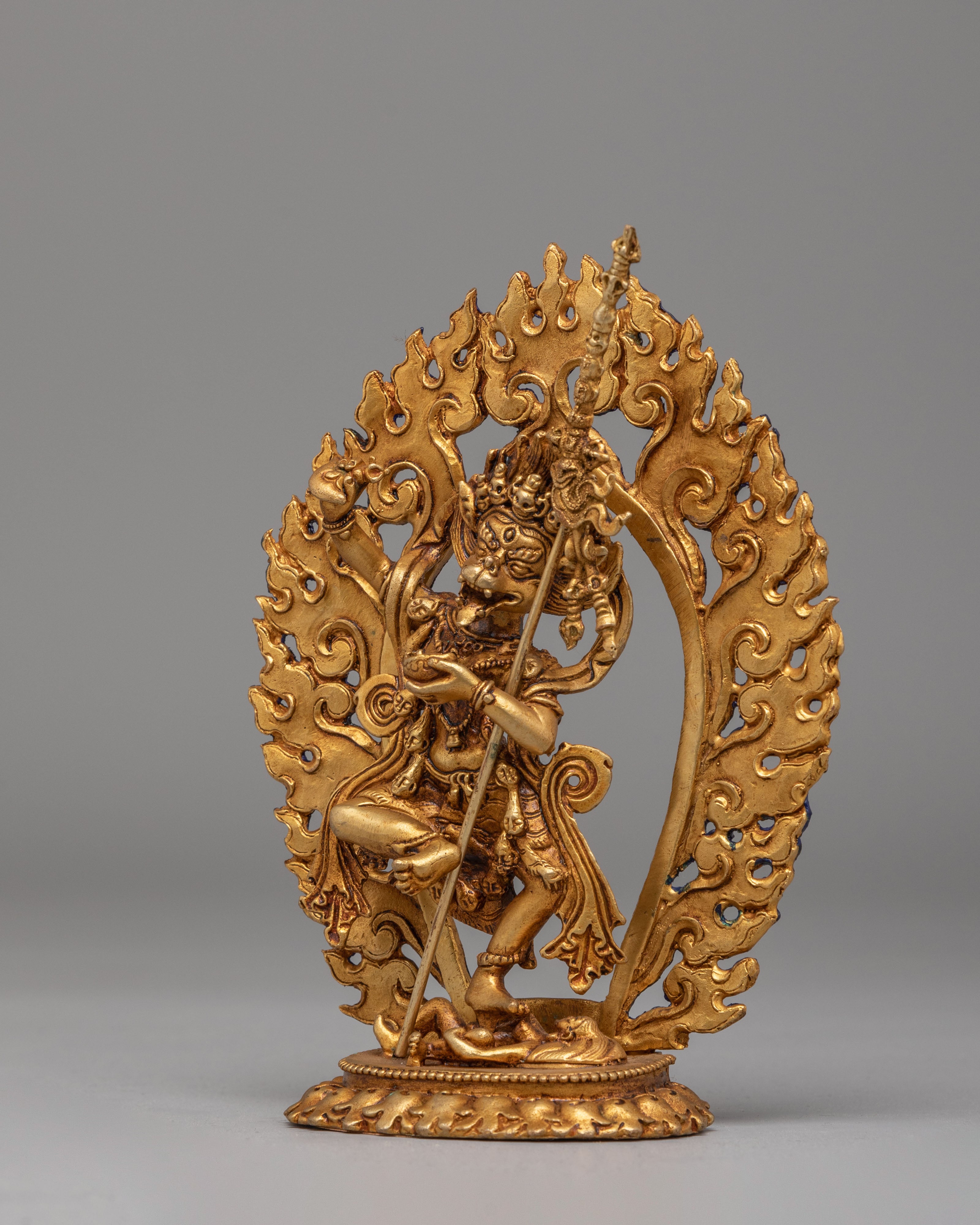 Tibetan Simhamukha Deity Sculpture | Wrathful Protector Art