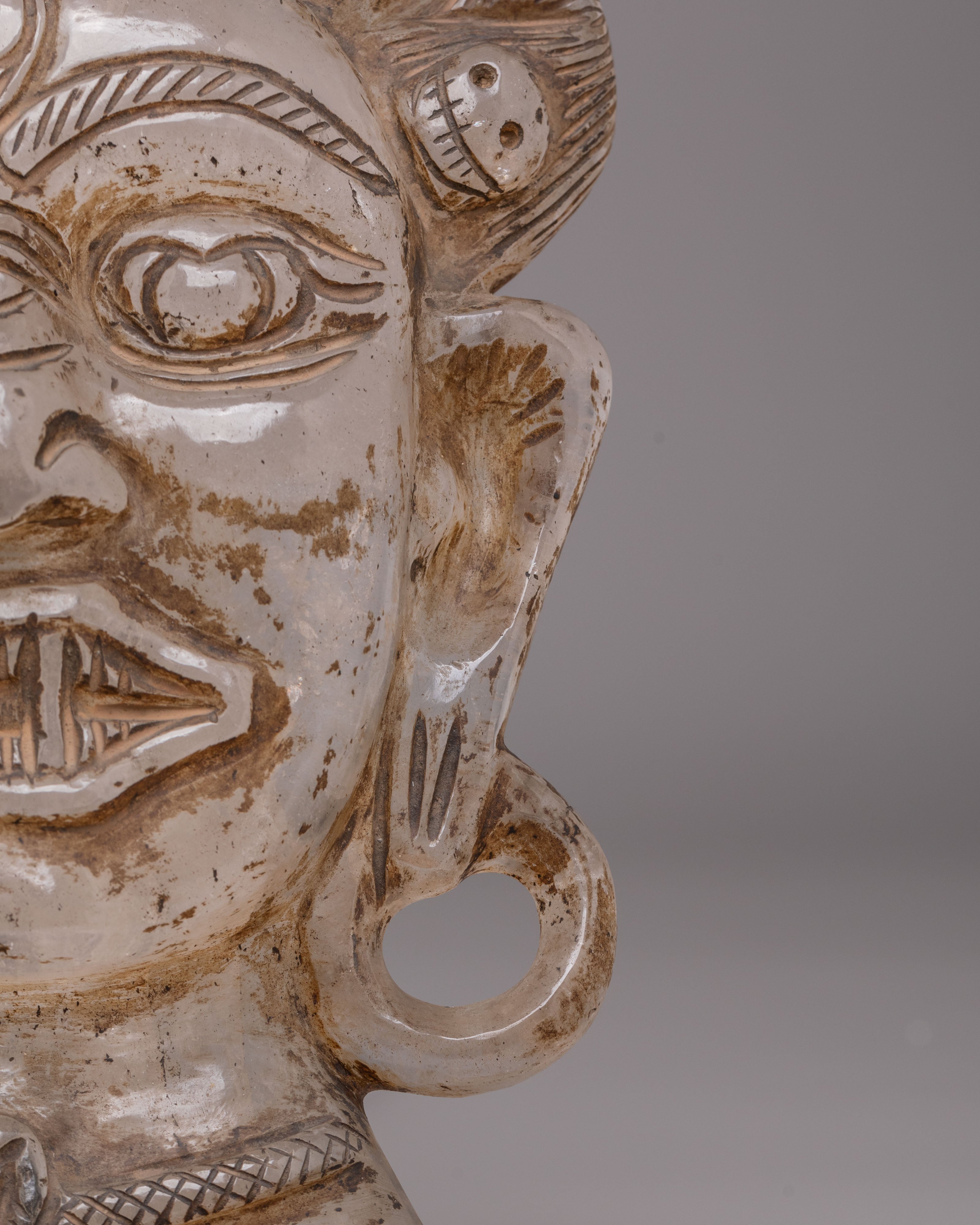 Handmade Bhairav Crystal Face | Sacred Himalayan Art