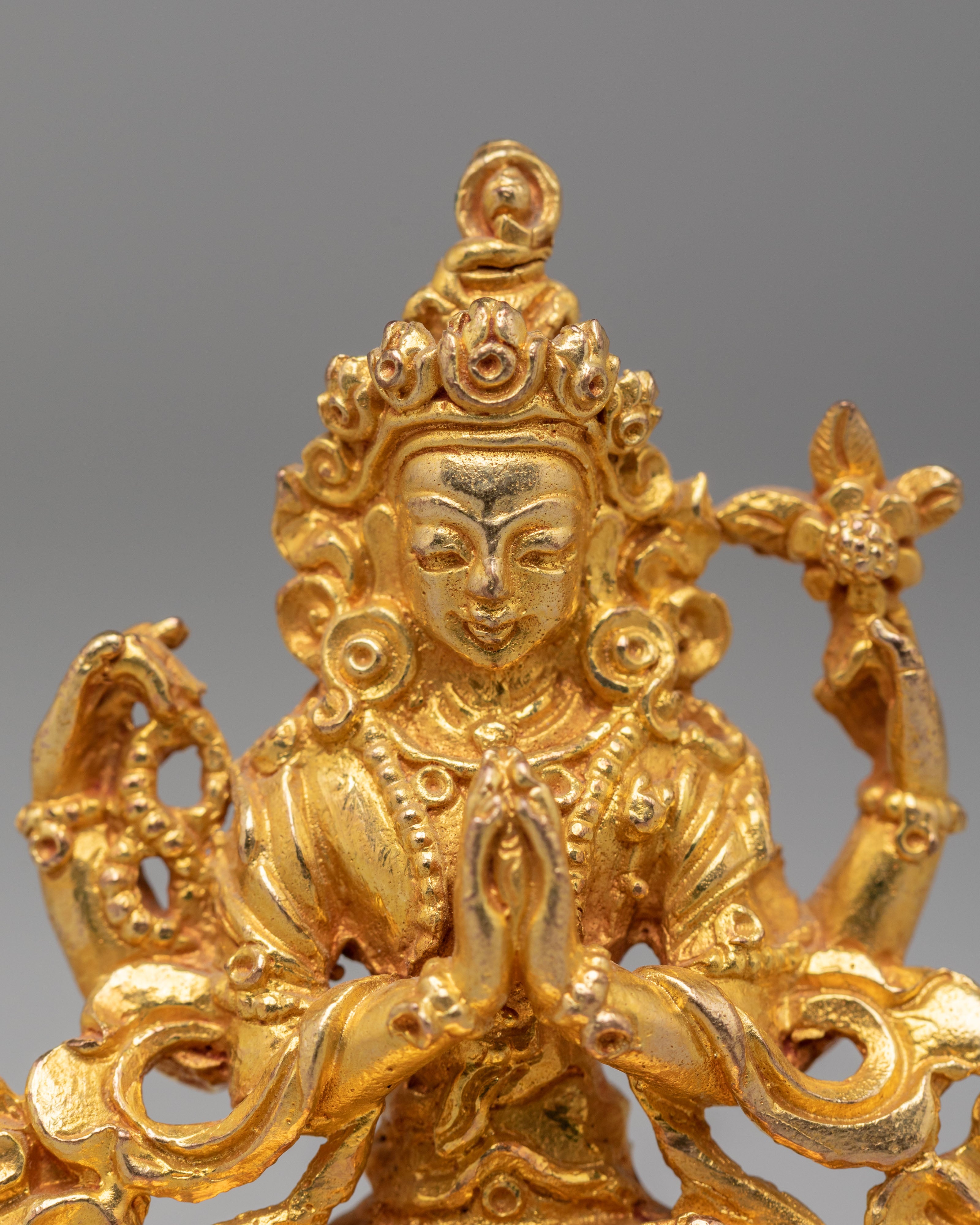 Ceremonial Buddhist Chenrezig Statue | Tibetan Avalokiteshvara Deity