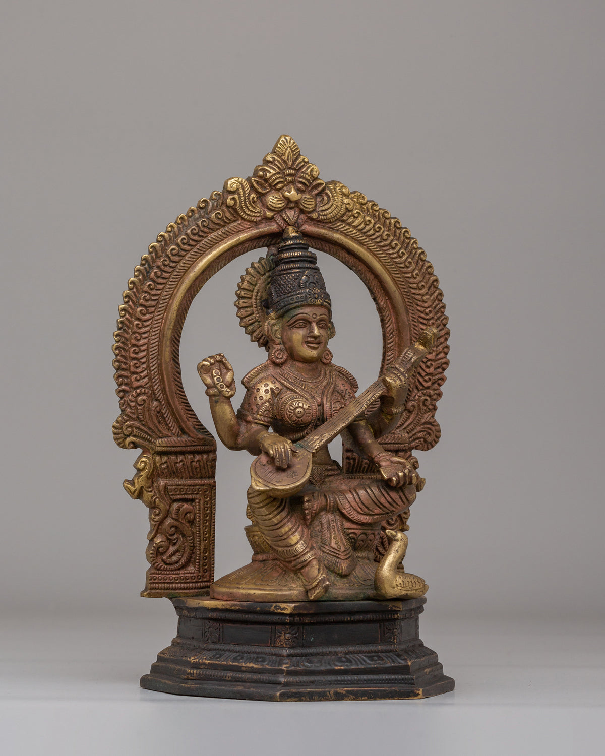 Handcrafted Saraswati Statue for Altar | Sacred Hindu Deity Idol