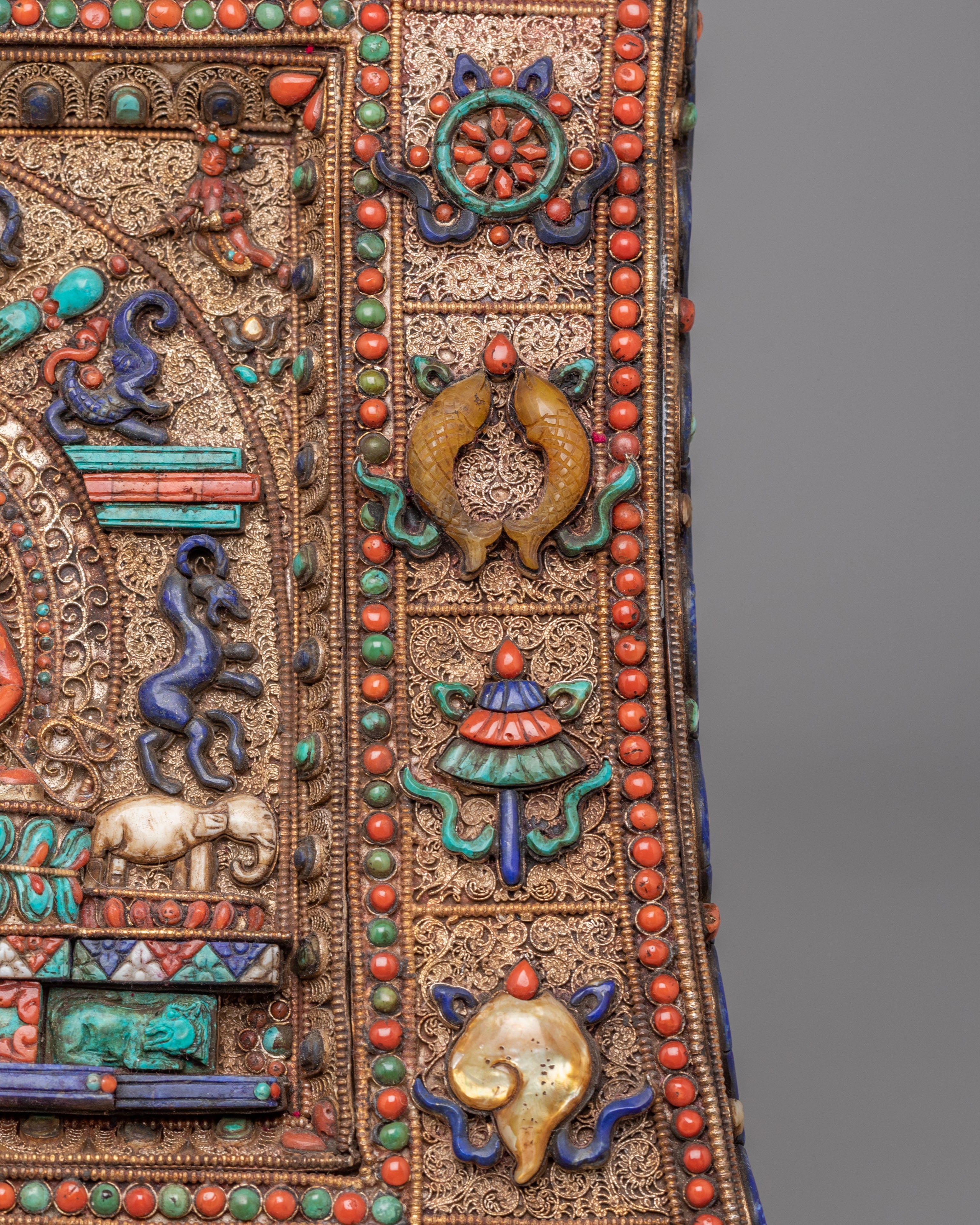 Exclusive Himalayan Metal Thangka | Exclusive Silver and Gemstone Metal Thangka