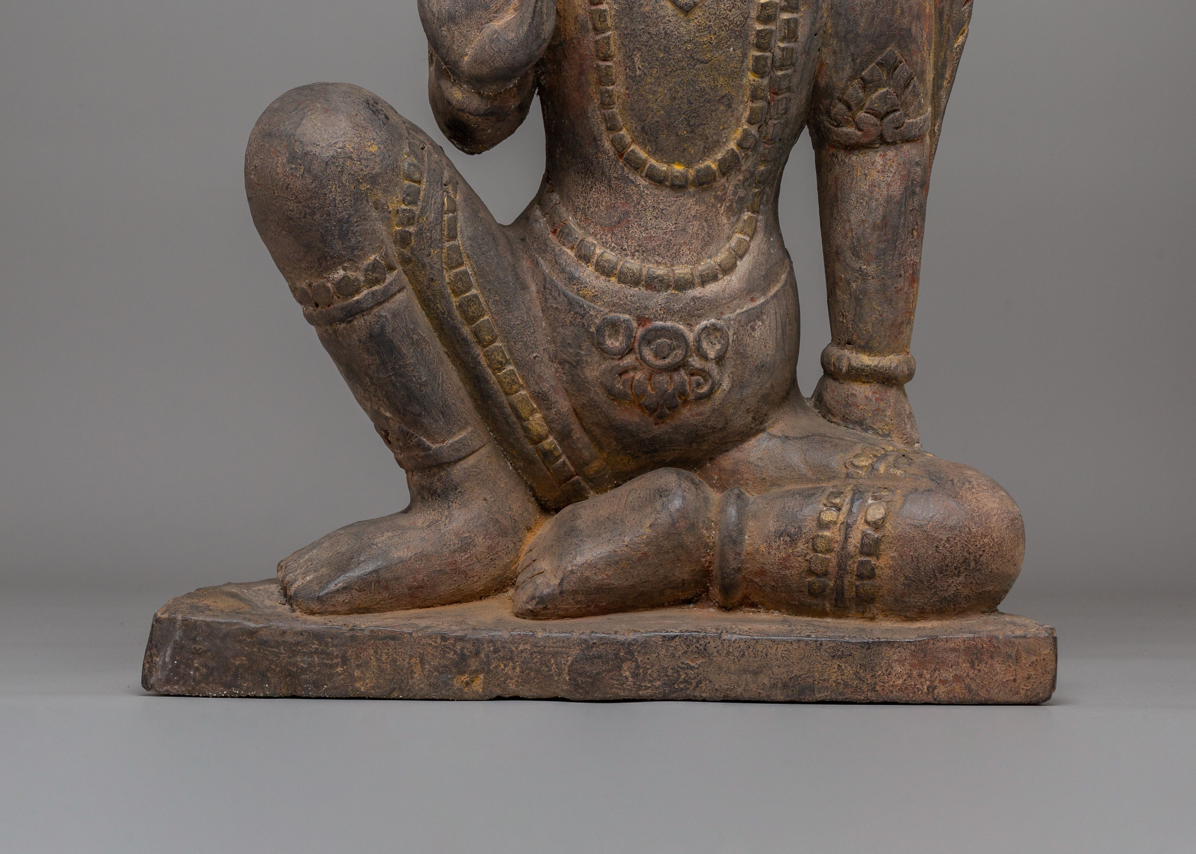 Handcrafted Indra Statue | Wooden Hindu God Sculpture