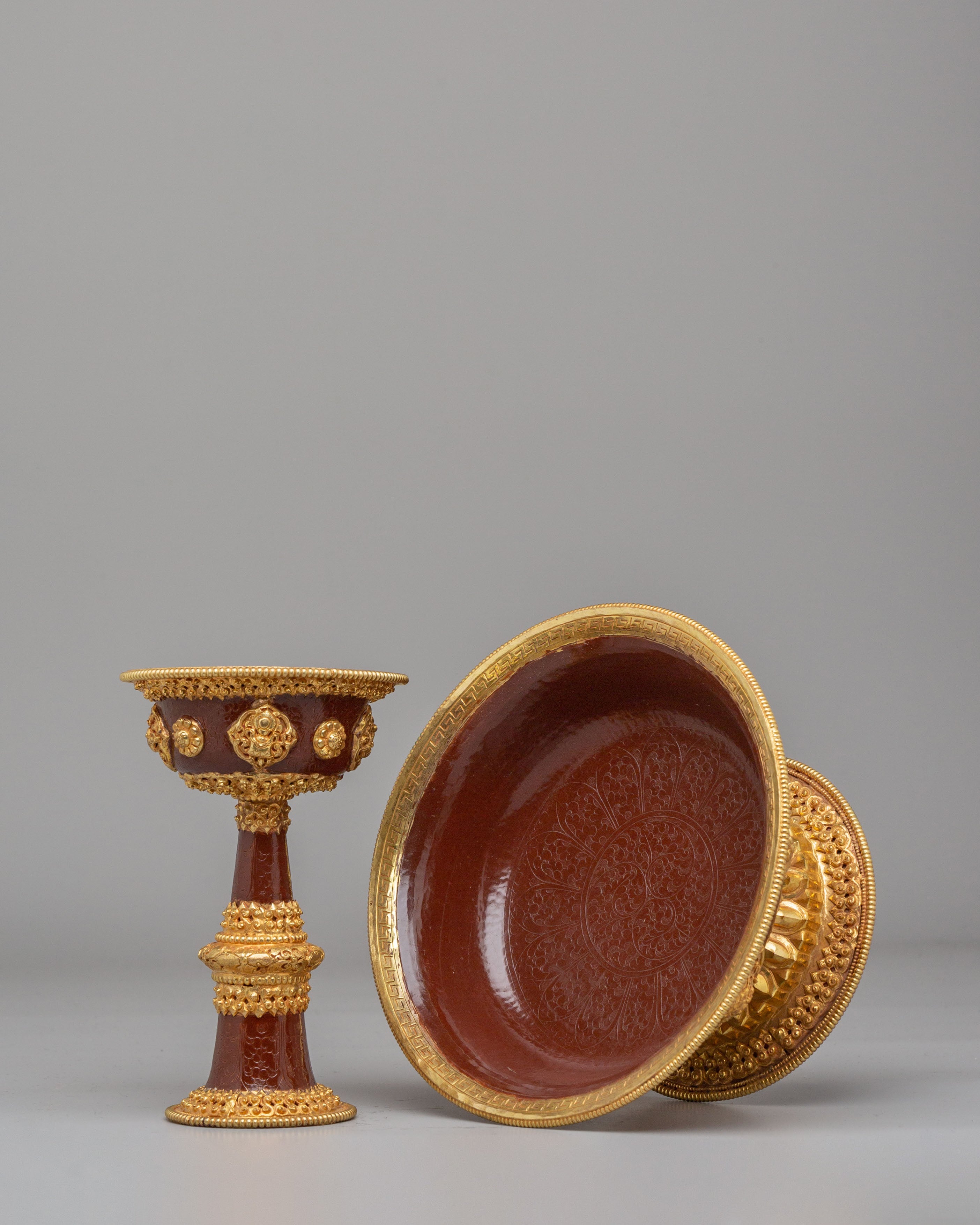 Buddhist Serkyem Offering Set for Rituals | Tibetan Ceremonial Vessel