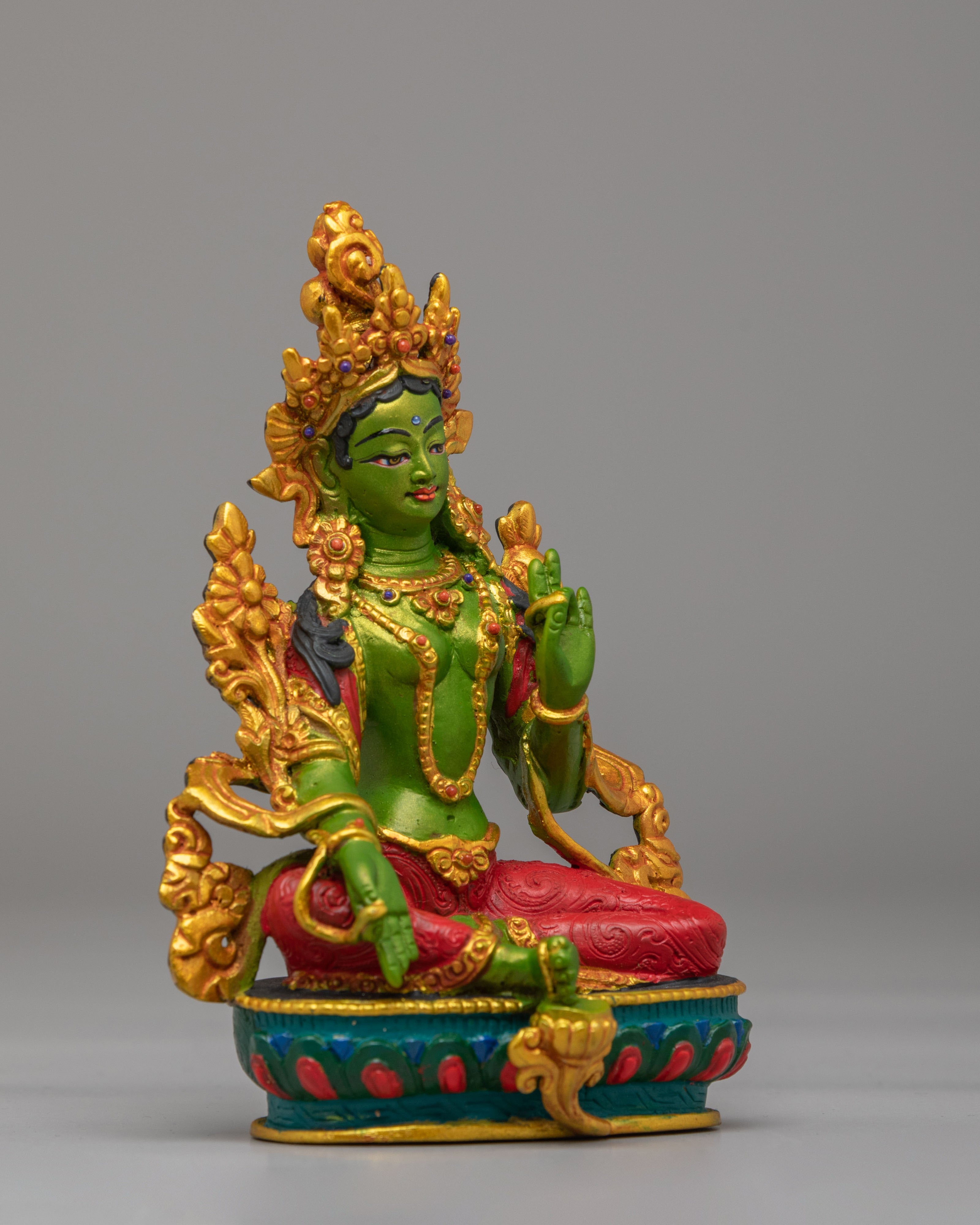 Divine Green Tara Goddess Sculpture | Handcrafted Statue for Spiritual Blessings