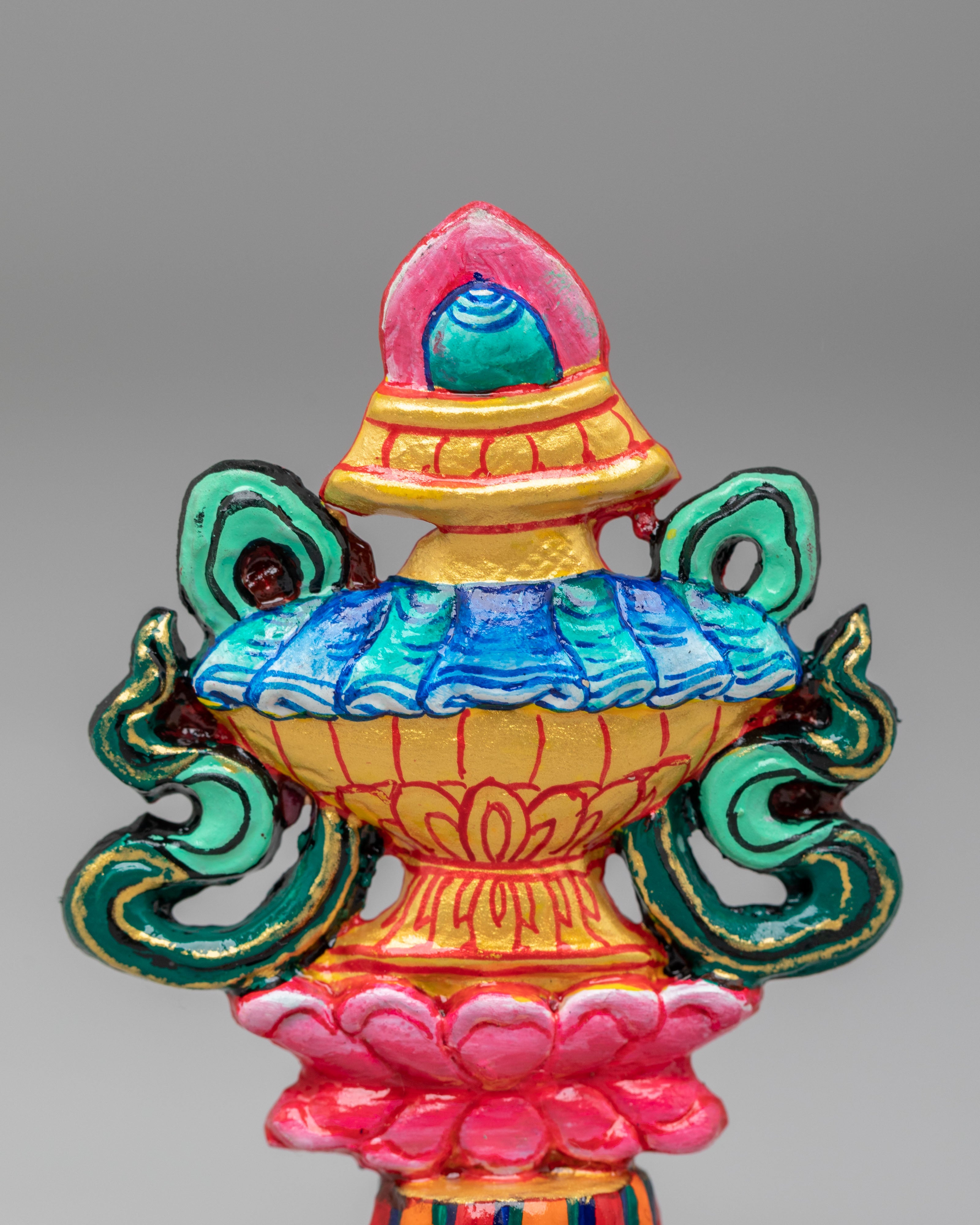 Ceremonial 8 Auspicious Symbols Sculpture | Gold & Acrylic Color