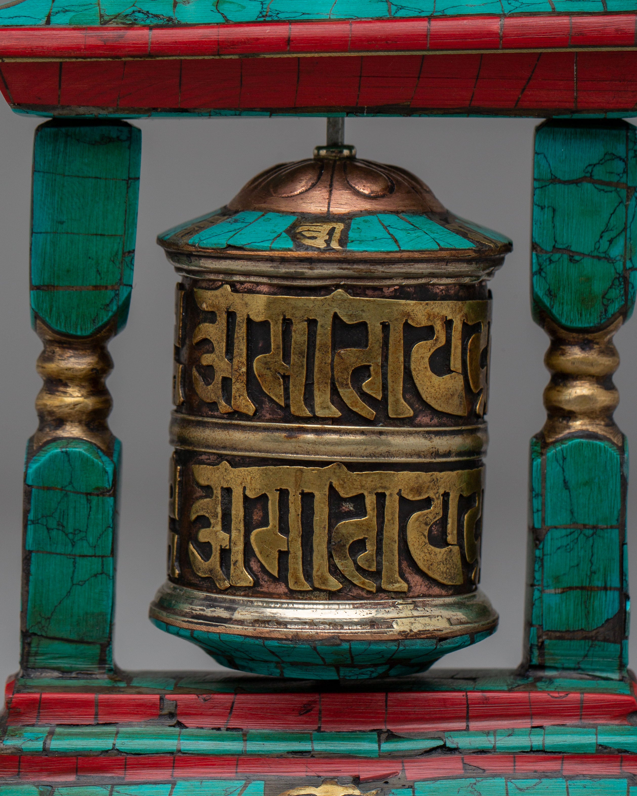 Handcrafted Prayer Wheel for Rituals | Spiritual Decor