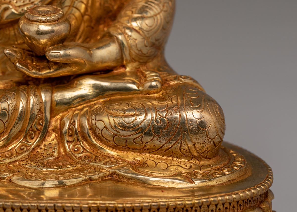 24K Gold Shakyamuni Buddha Statue | Spiritual Home Decor