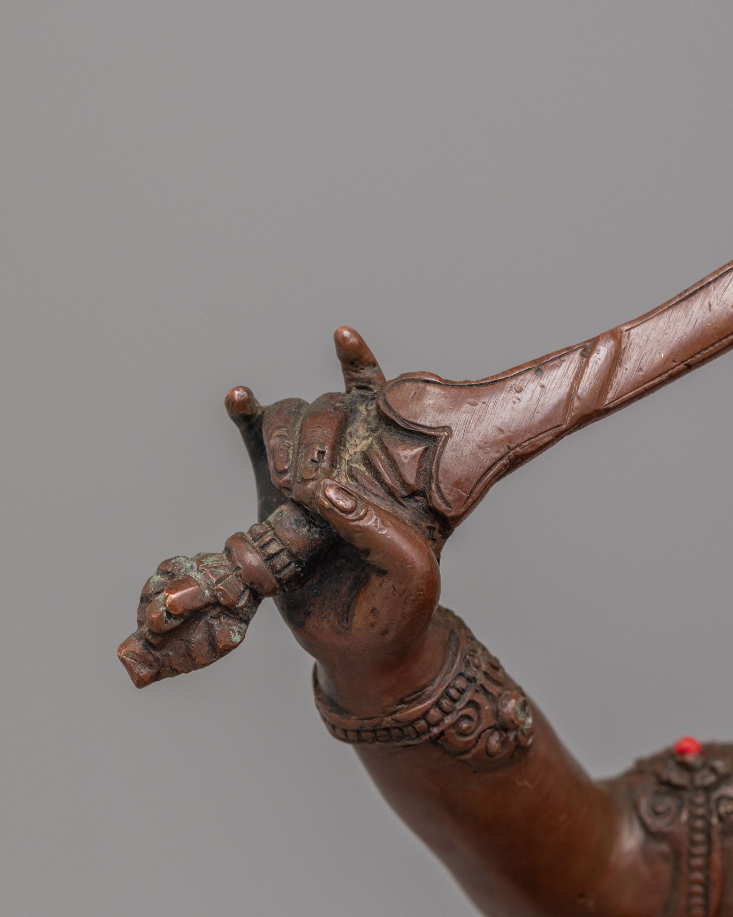 Tibetan Altar Manjushri Statue | Copper Body with 24K Gold Plating
