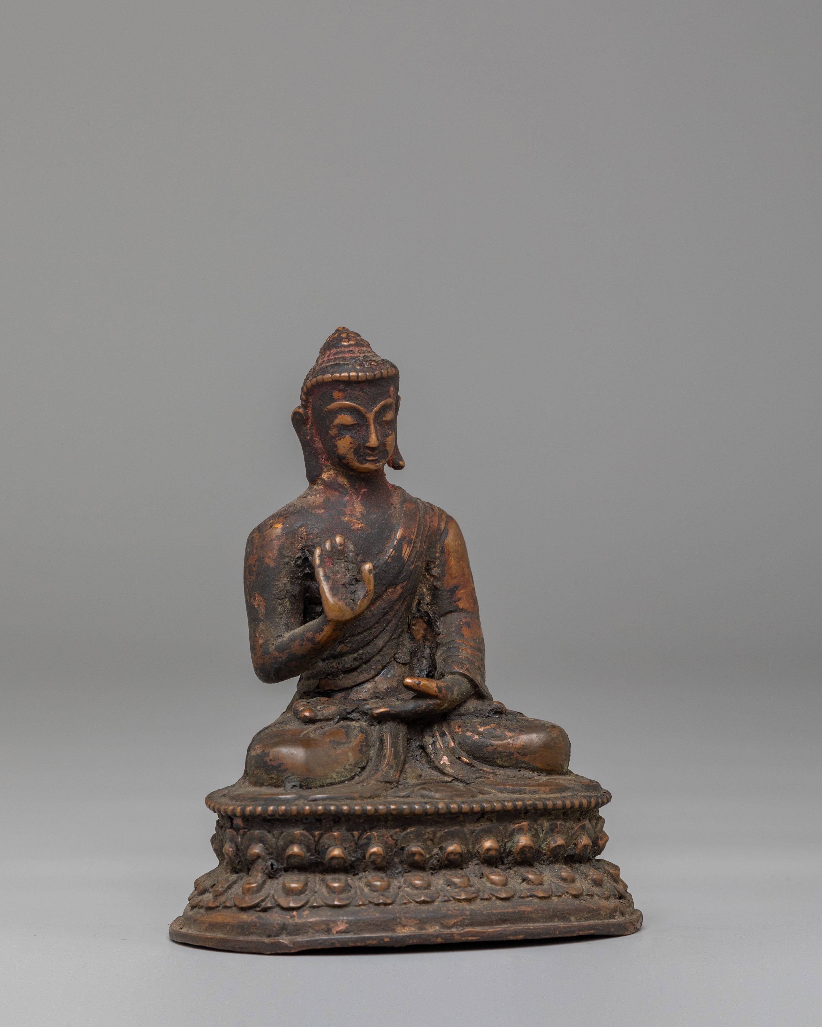 Spiritual Amoghasiddhi Sculpture | Handmade Buddhist Statue for Meditation