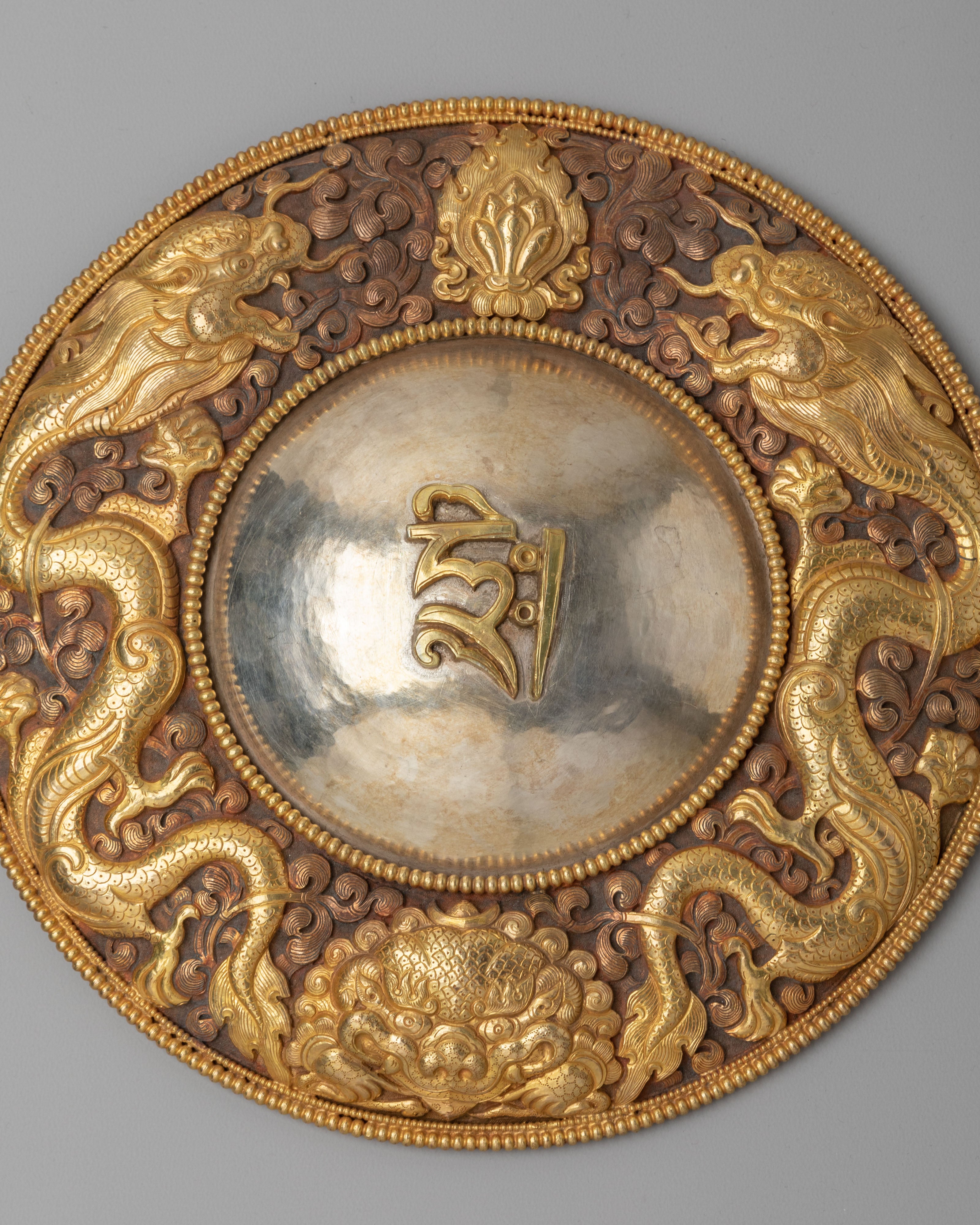 Mantra Carved Mirror | Tibetan Buddhist Ritual Mirror