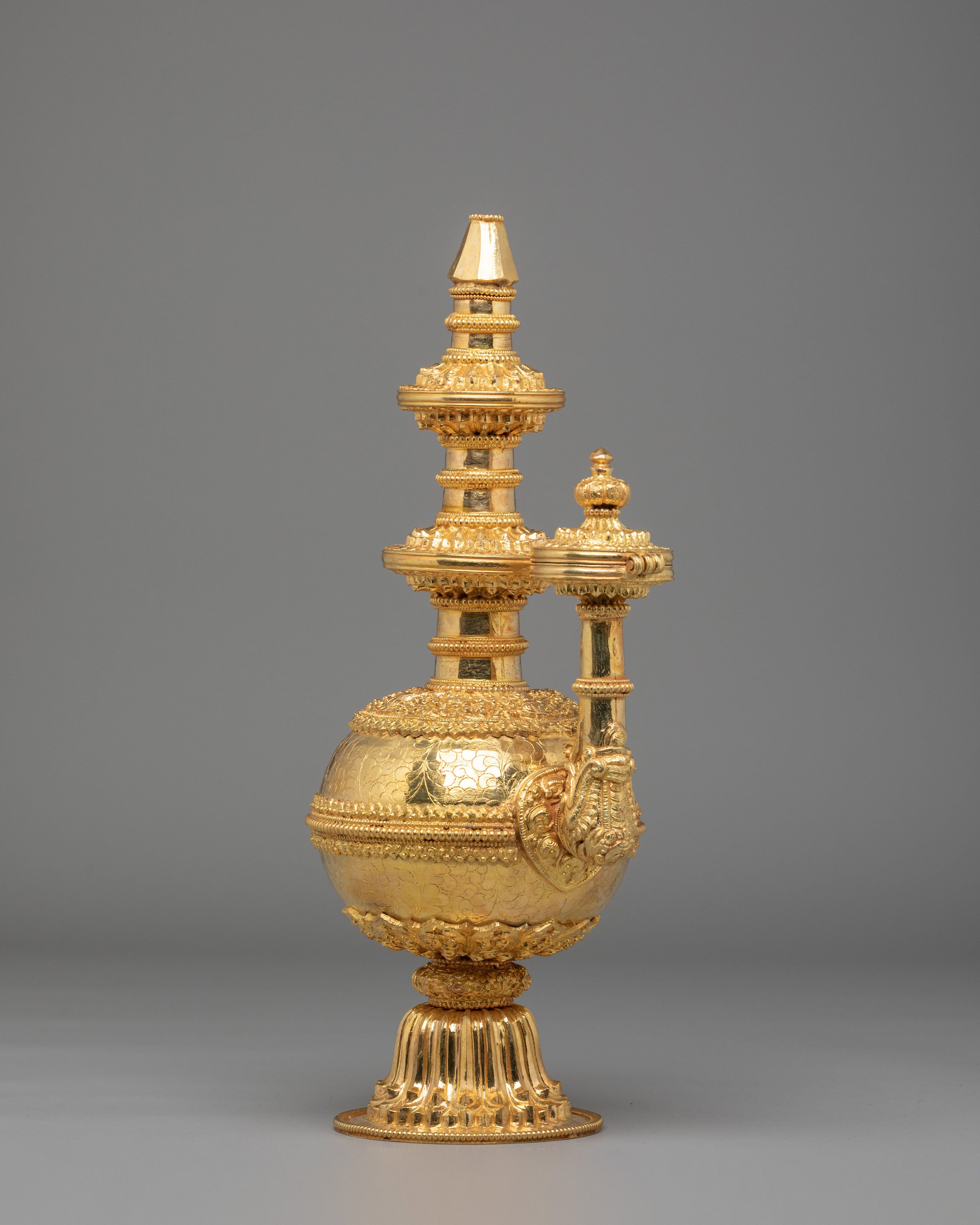 Kundika Water Vessel | Gold Plated Copper Body for Ritual Use