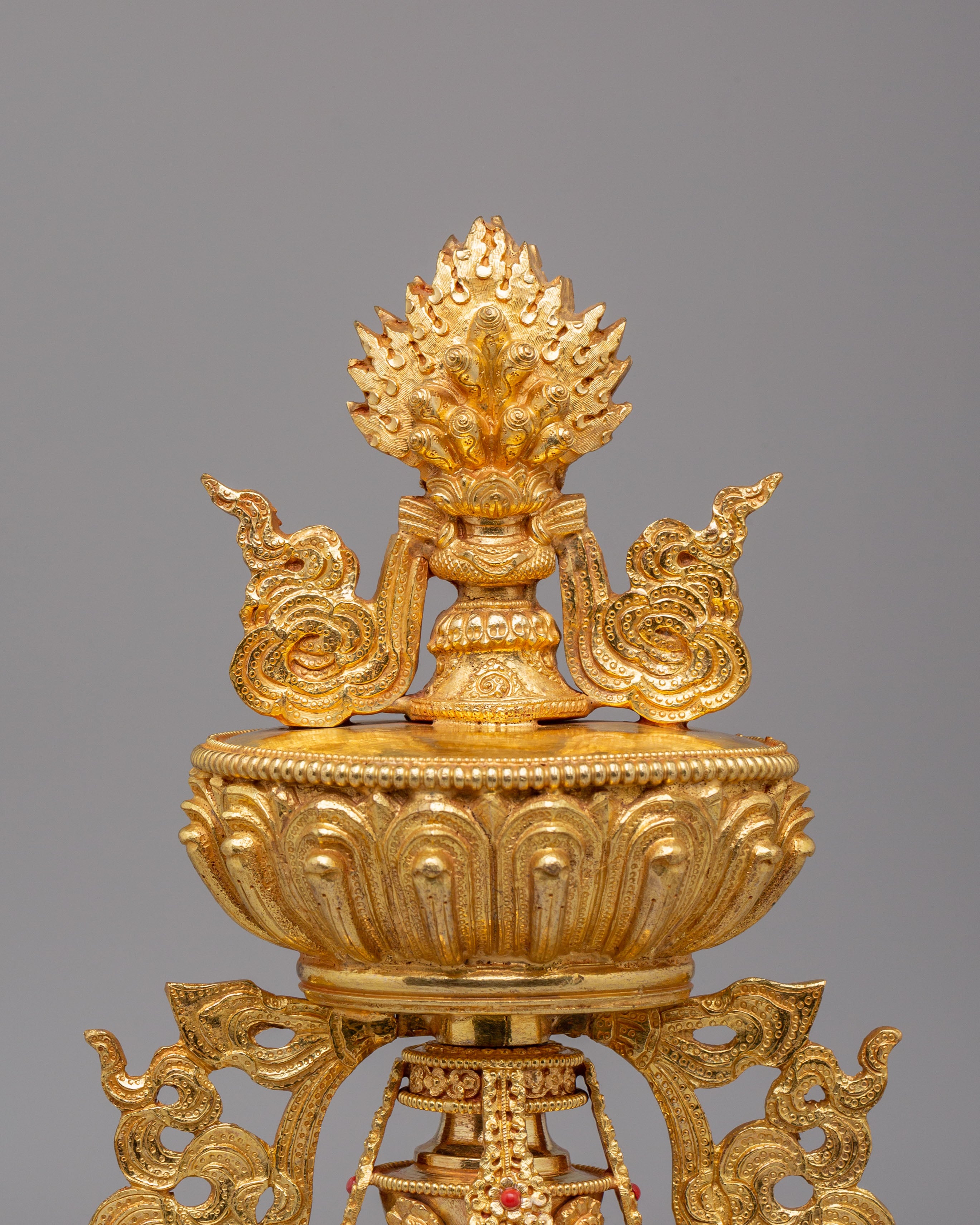Handcrafted Chakravartin Possessions Sculpture | Sacred Buddhist Artwork for Meditation