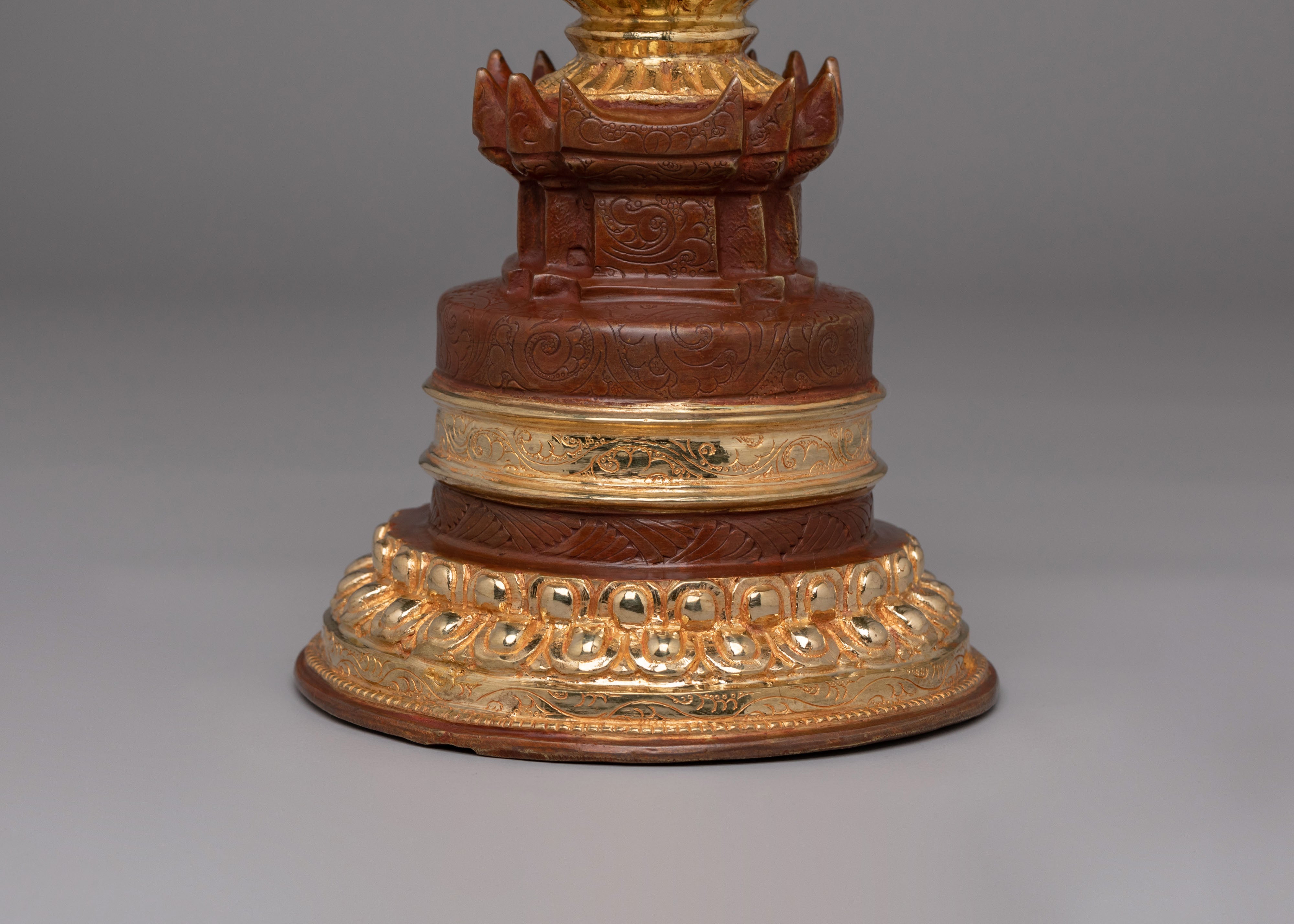 Handmade Kadampa Stupa | Buddhist Copper Stupa for Altar